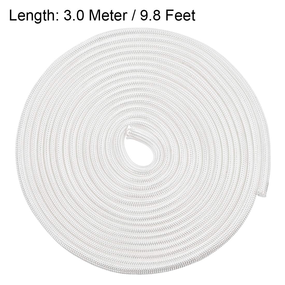 Uxcell Insulation Braid Sleeving, 9.8Ft 4Mm High Temp Fiberglass Sleeve White