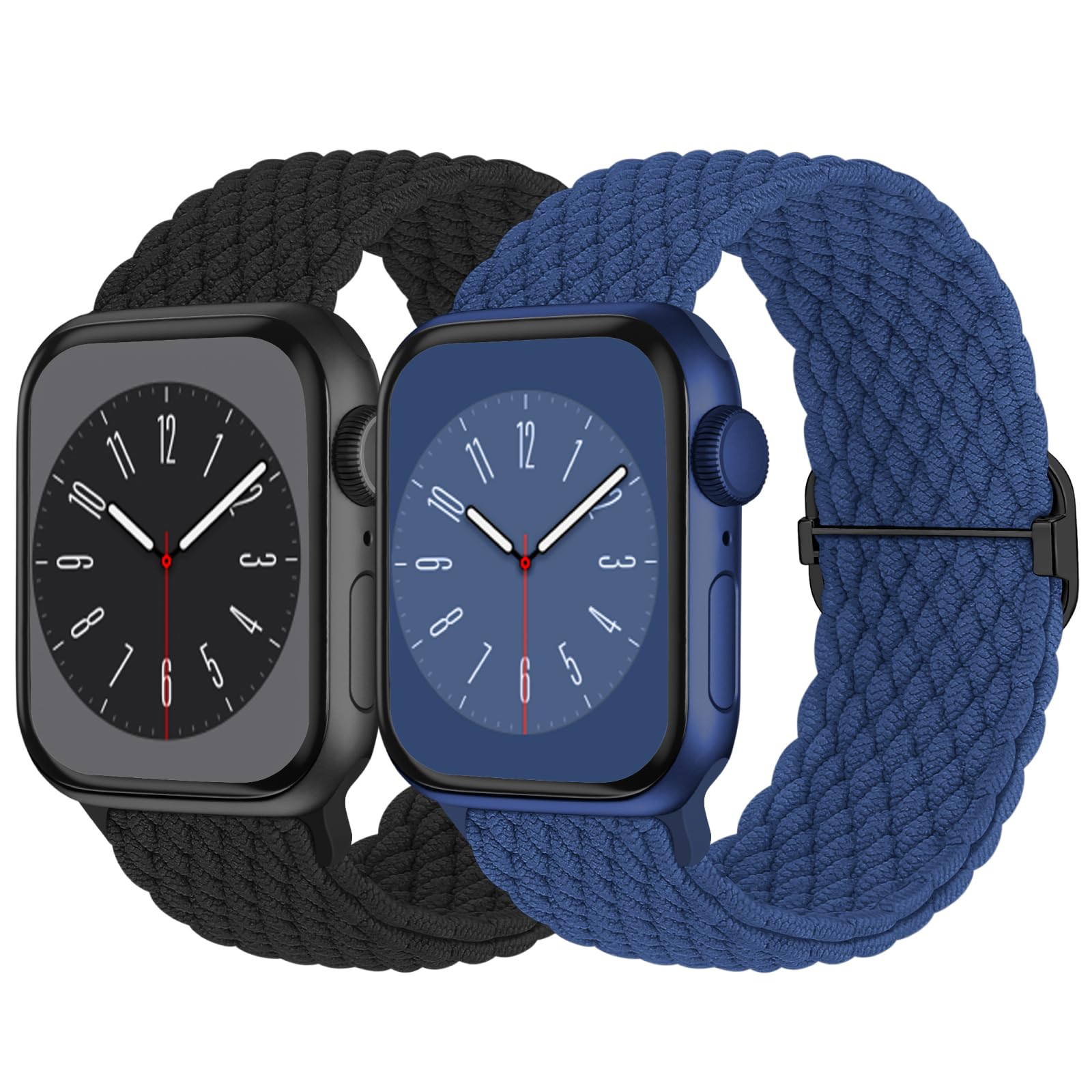 Braided Solo Loop Compatible With Apple Watch Band 38Mm 40Mm 41Mm Women Men, Adjustable Stretchy Bands Elastic Sport Wristbands