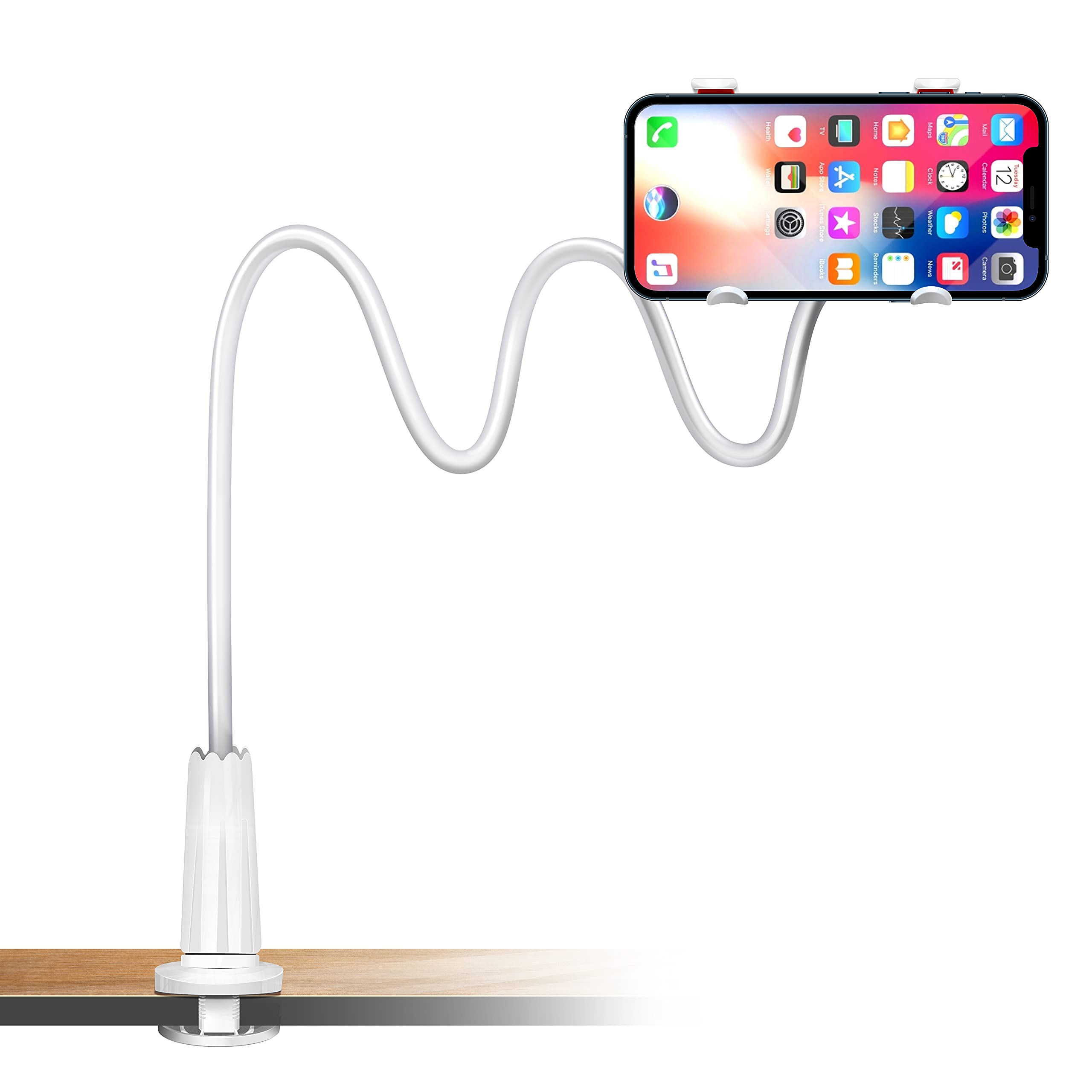 ZTON Universal Cell Phone Holder, Universal Mobile Phone Stand, Lazy Bracket, Flexible Long Arms Clip Mount for iPhone, LG, etc.