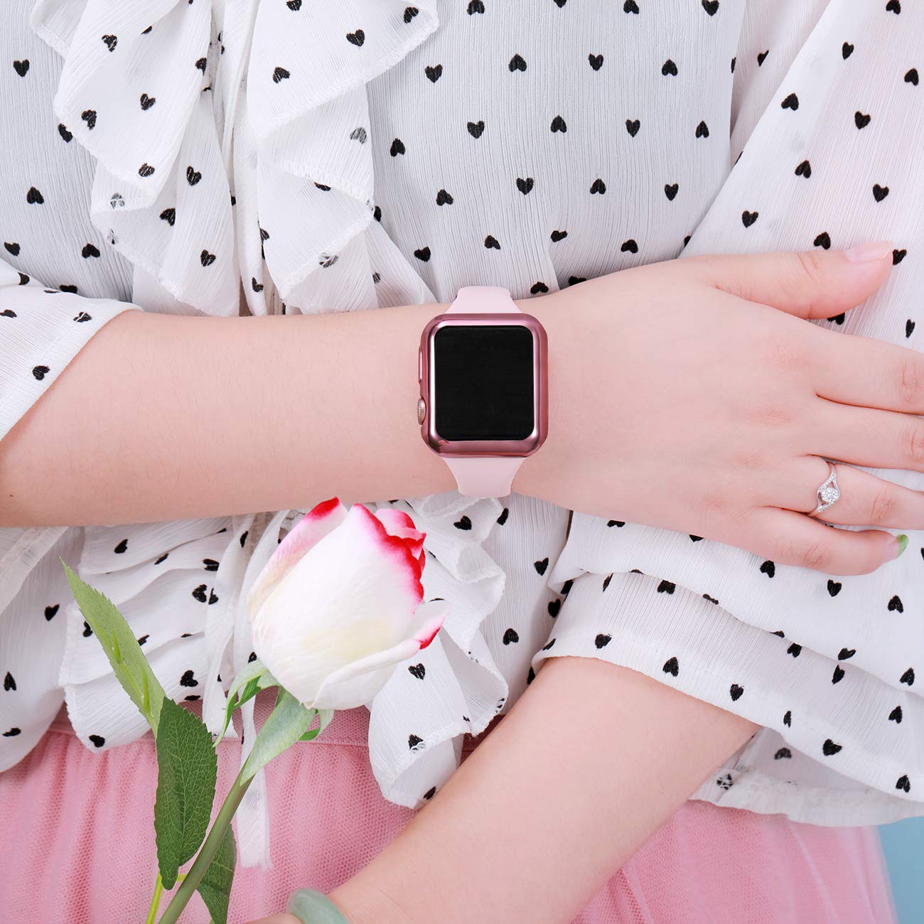 Geak For Apple Watch Case 40Mm Series 6 Series 5 With Screen Protector, 3 Pack Soft Tpu Ultra Thin Cover All Around Protective C