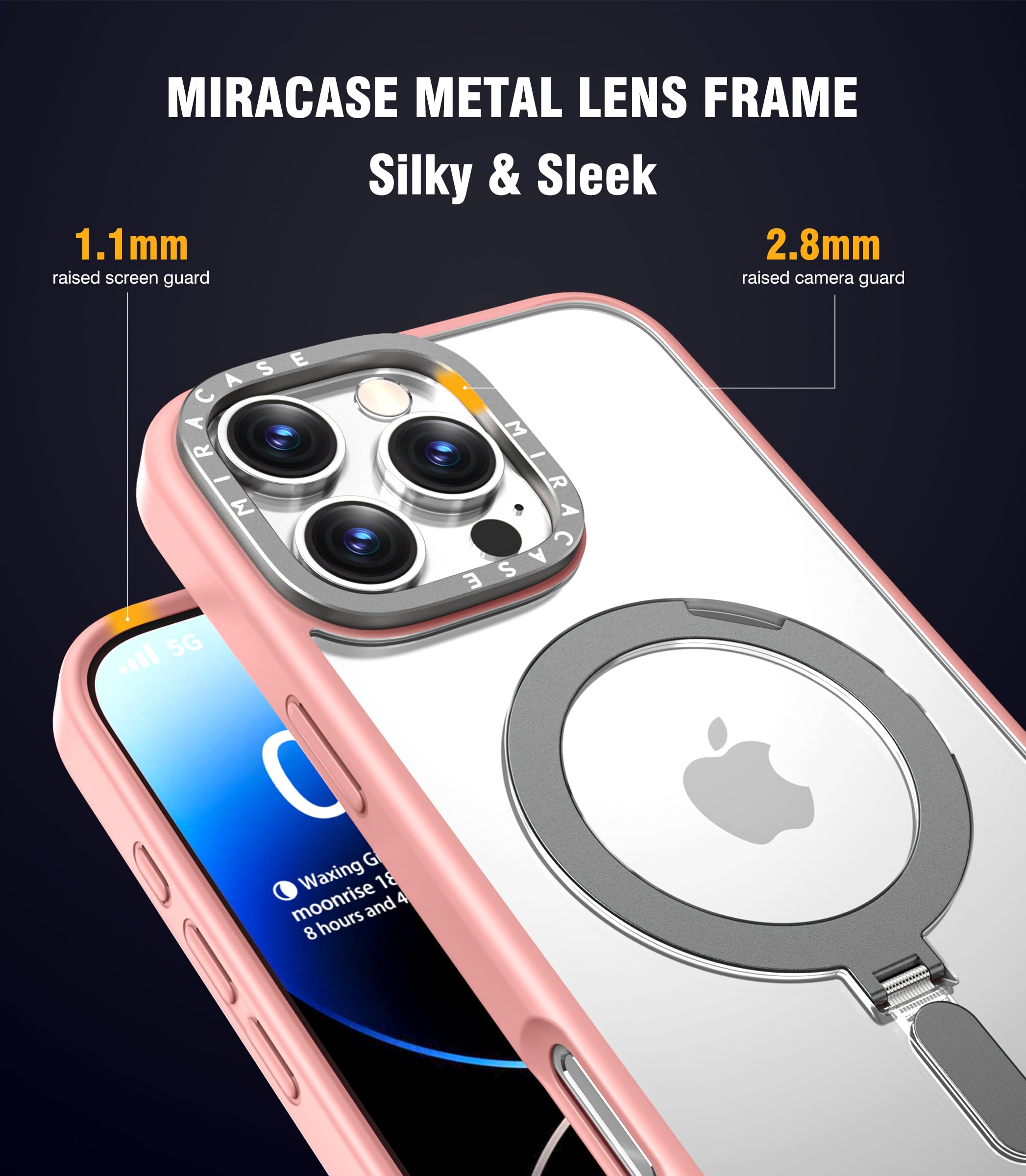 Miracase 2024 Magnetic For Iphone 16 Pro Max Case With Stand 6.9'' [Compatible With Magsafe] Shockproof Phone Case For Iphone 16