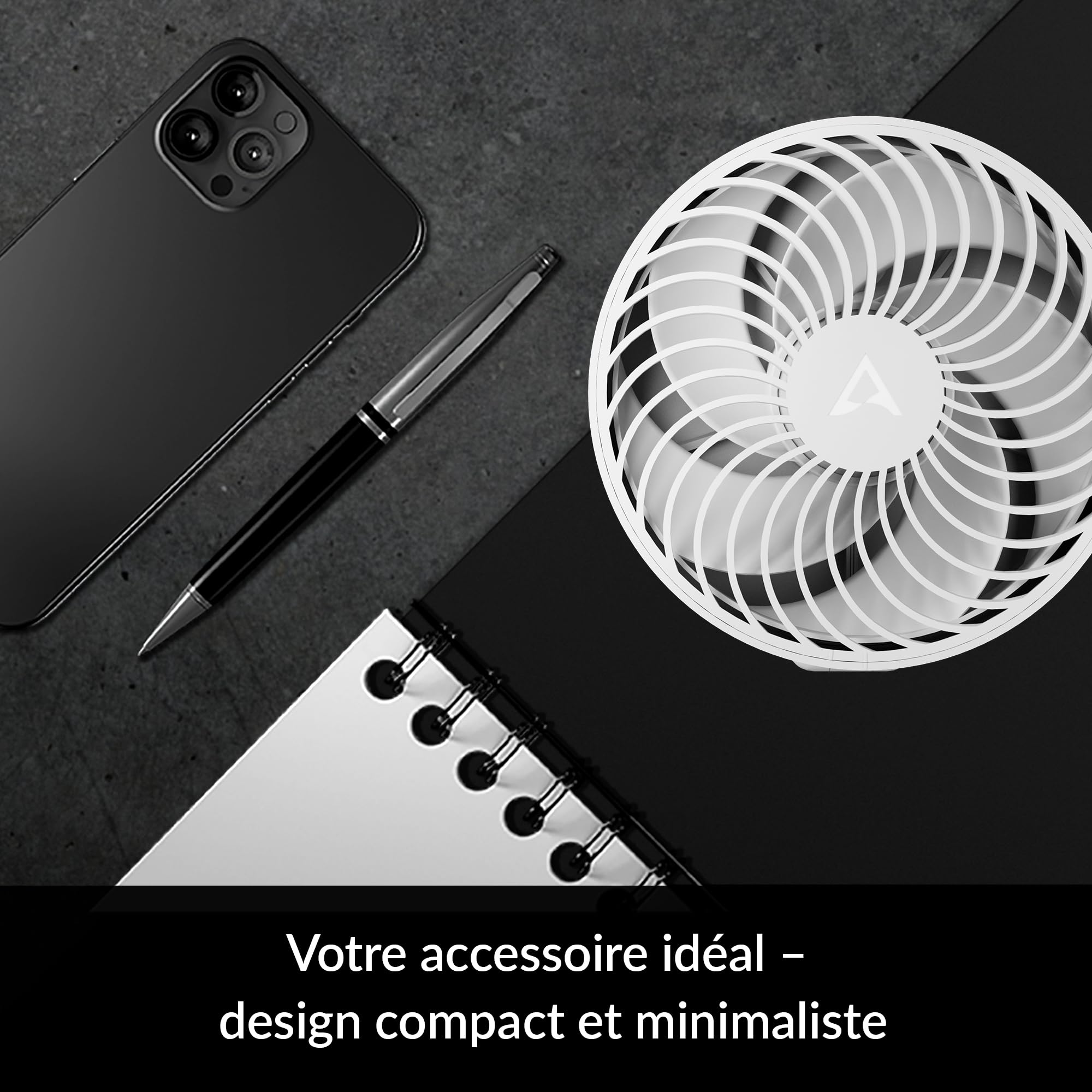 Arctic Summair Plus - Portable Fan With Integrated Rechargeable Battery, Usb-C Connection (Incl. Usb-A Charging Cable), Stepless