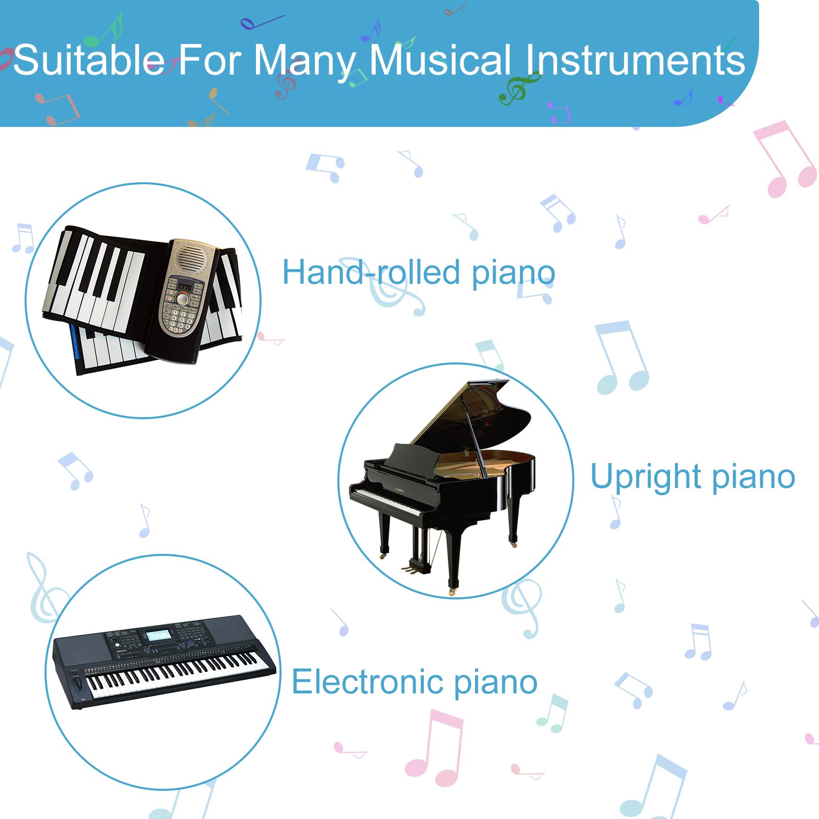 Piano Keyboard Stickers For 88/61/54/49 Key, Piano Keyboard Stickers For Kids Learning Piano, Transparent And Removable Piano Ke