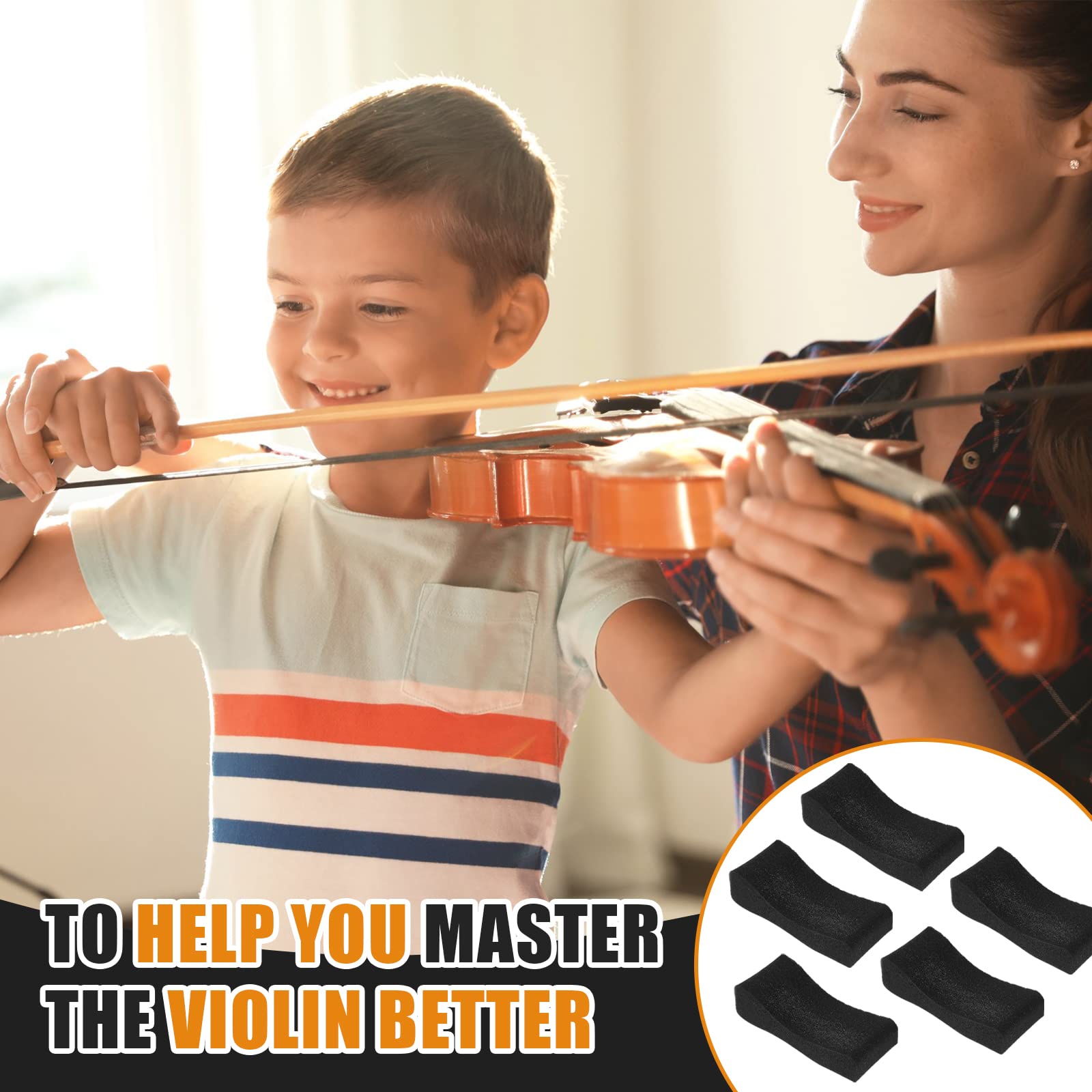 Yeshone 10 Pcs Children Violin Shoulder Rest Sponge Foam Violin Shoulder Pads Kids Soft Violin Sponge With Rubber Bands For Wedd