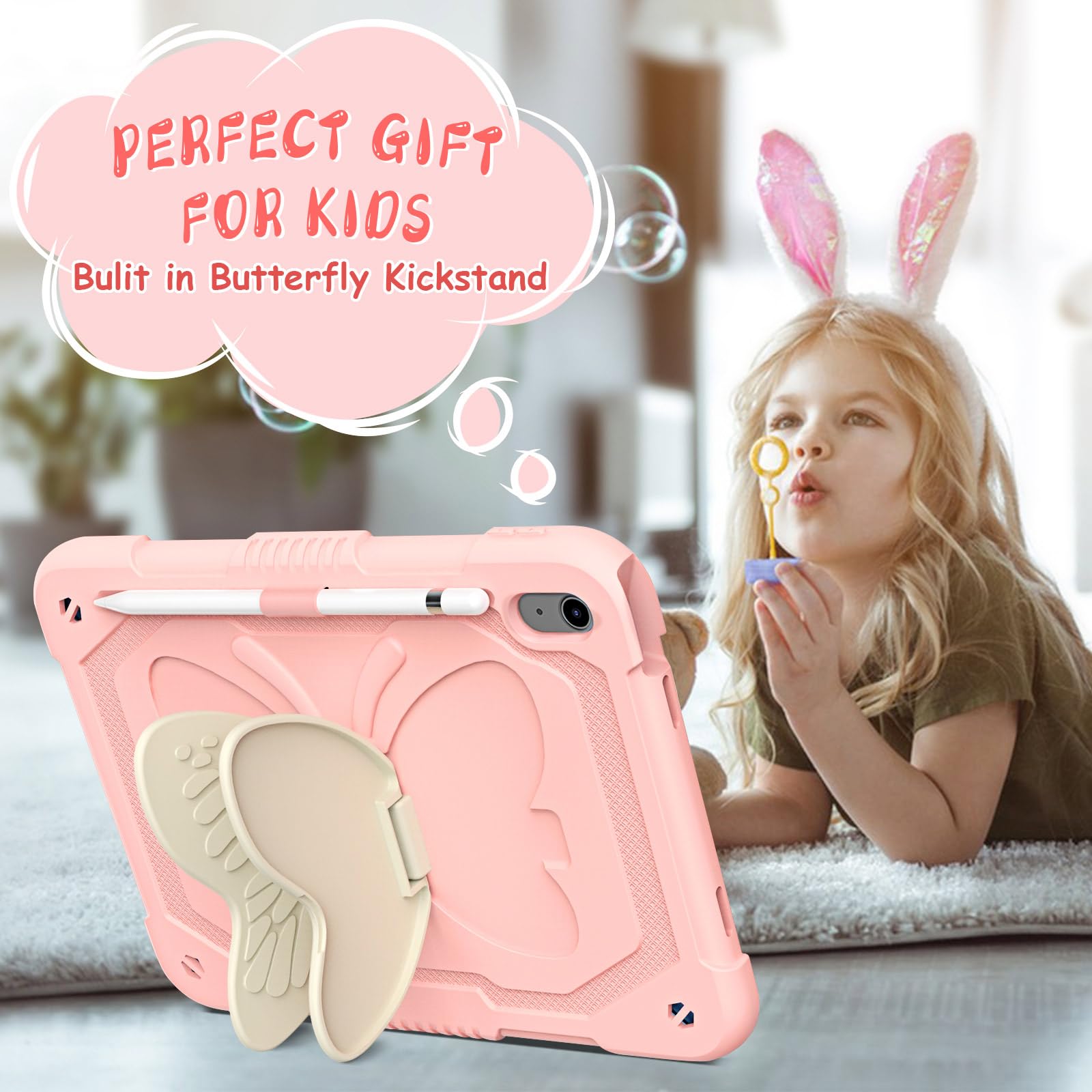 Ambison Ipad 10Th Generation Case 10.9 2022,With Tempered Glass Screen Protector, 10Th Gen Ipad Case For Kids Girls Rugged Shock