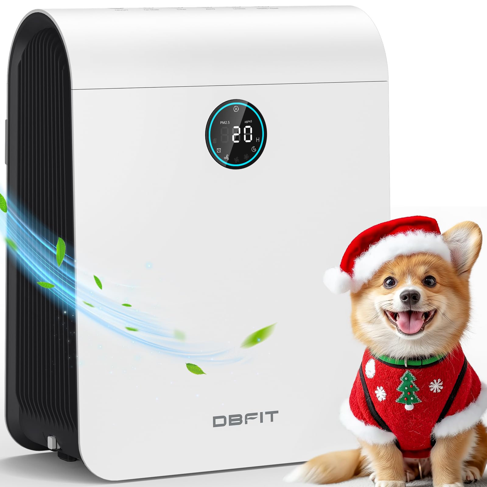 Air Purifiers for Home Large Room Up to 2390 ft with PM 2.5 Display Air Quality Sensor, DBFIT H13 HEPA Air Purifier with Washabl