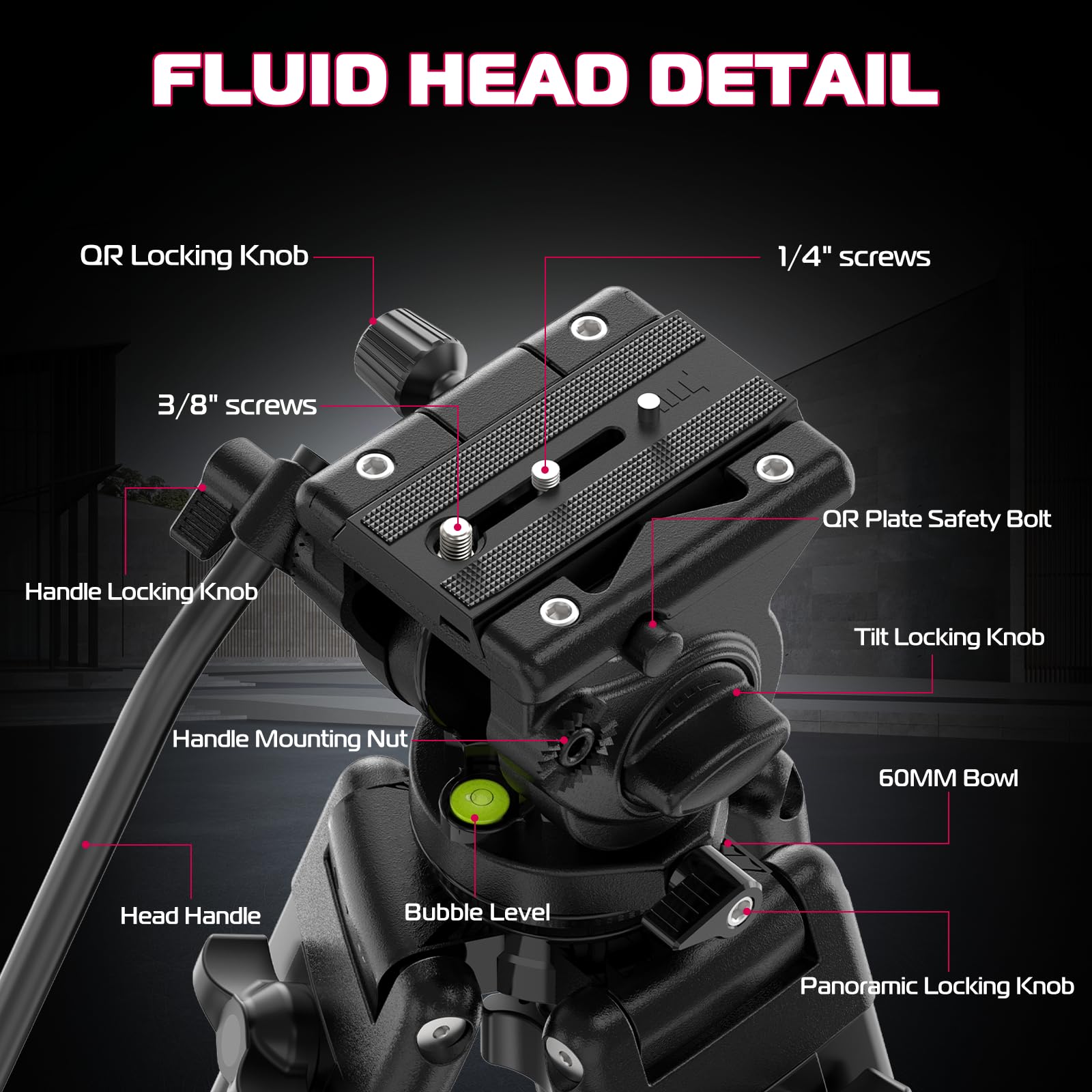 Ulanzi Mt-81 Camera Video Tripod With 360 Degree Fluid Head, 61Inch/155Cm Heavy Duty Aluminum Alloy Camera Tripod Stand, Quick R