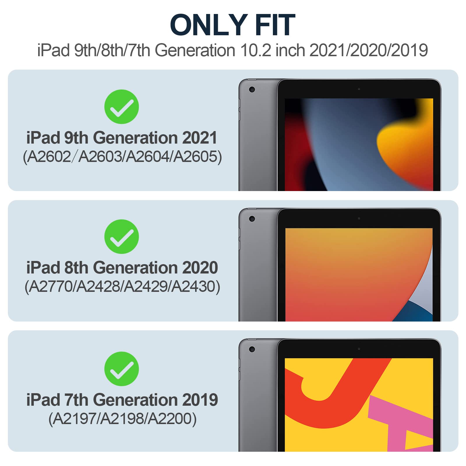 Case For Ipad 9Th/8Th/7Th Generation For Ipad 10.2 Case 2021&2020&2019, Transparent Clear Shockproof Tpu Protective Case (Clear)