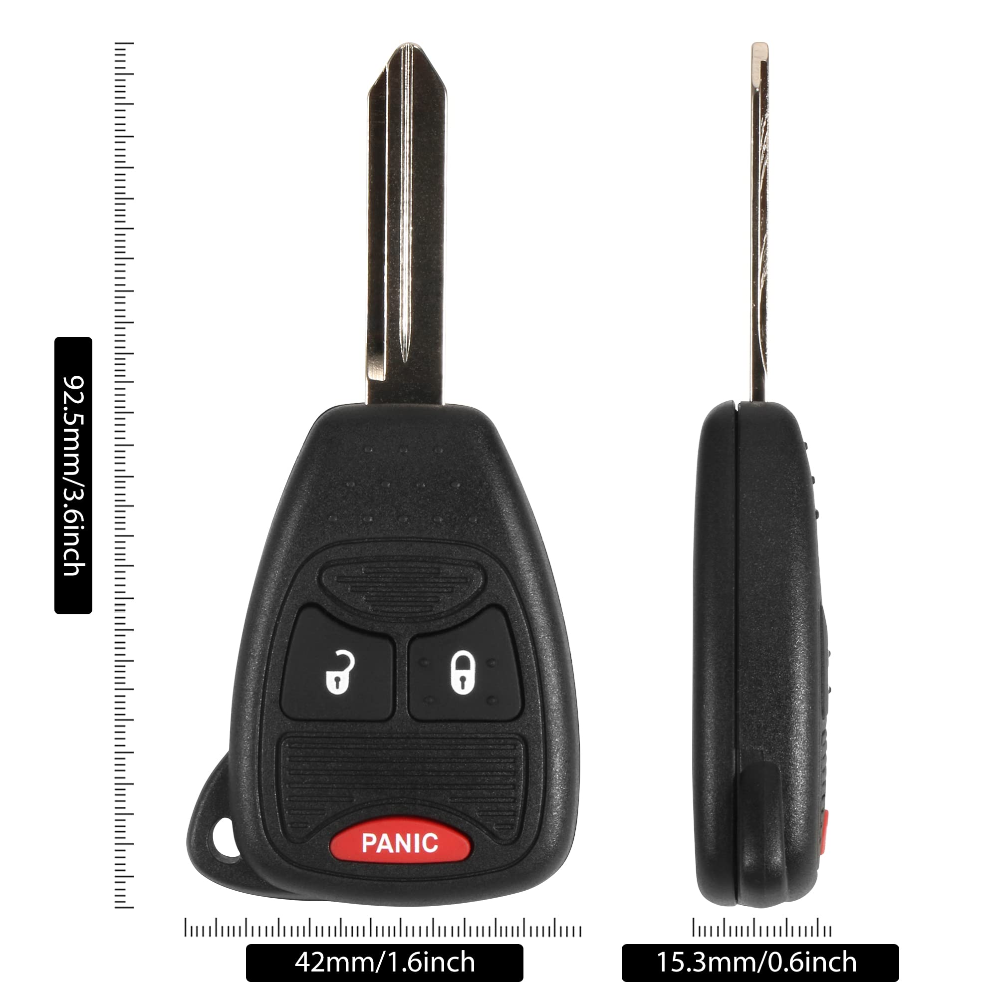 Vofono 3 Btn Car Key Fob Replacement Keyless Entry Remote Fit For Chrysler, Dodge, Jeep| Fit For