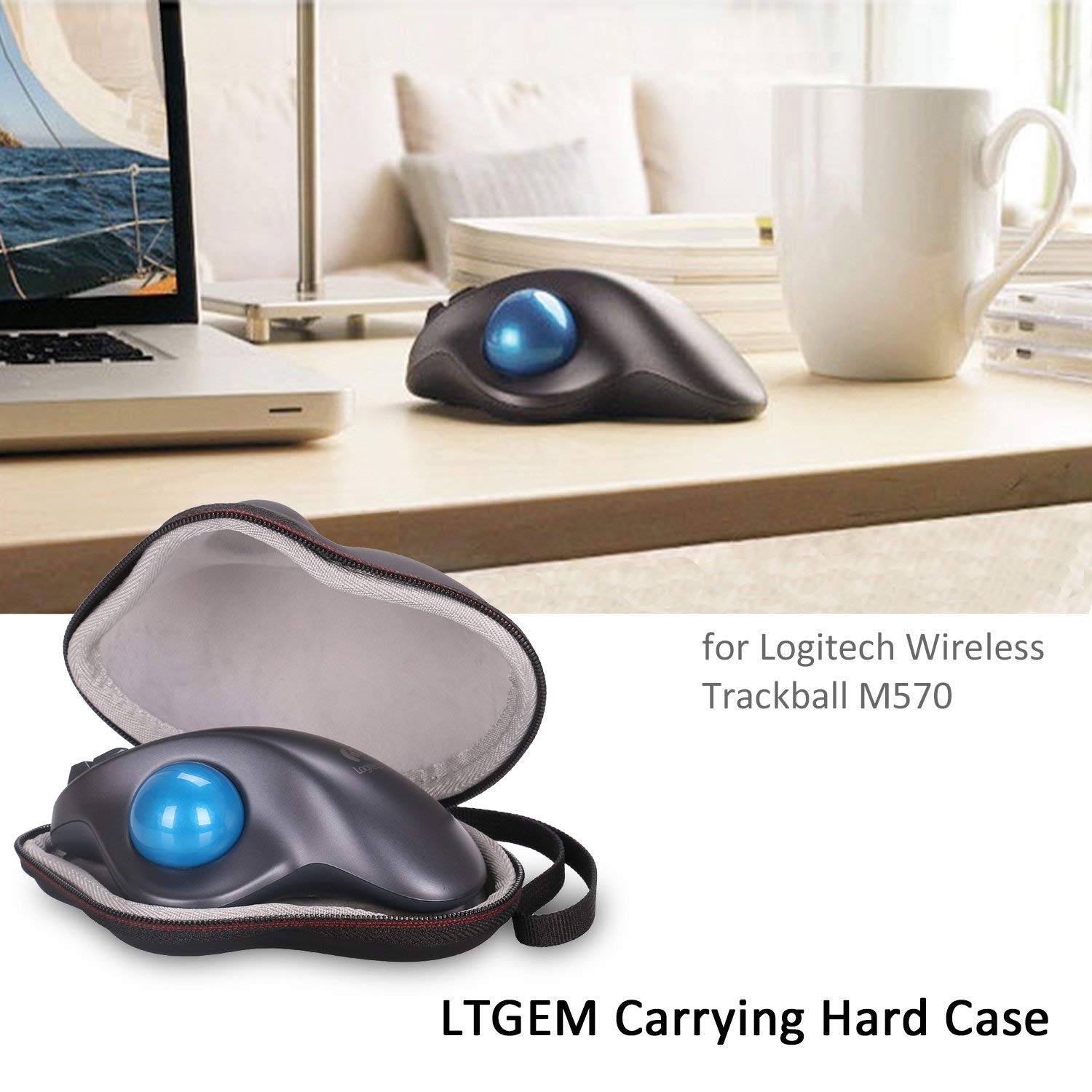 Ltgem Hard Case For Logitech Ergo M575 / M570 Wireless Trackball Mouse - Travel Protective Carrying Storage Bag (Case Only)