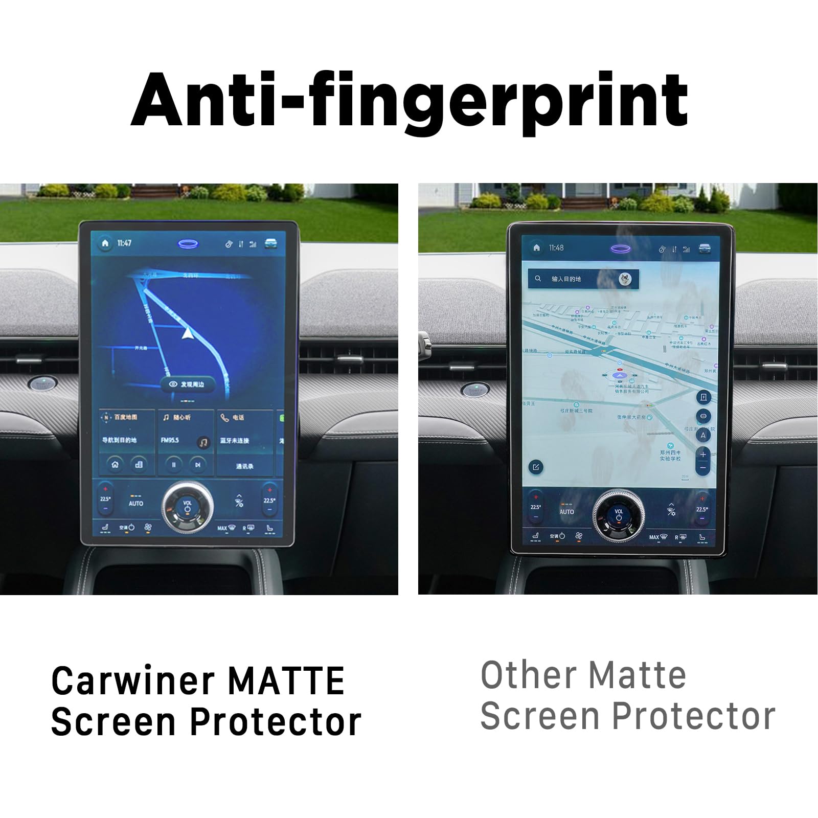 Carwiner Screen Protector For Mustang Mach E 2021 2025 Accessories, Ford F150 Lightning 2022 20255 15.5 Inch Tempered Glass For Ford F 150 & Mach E Anti Glare Fingerprint Navigation Protection