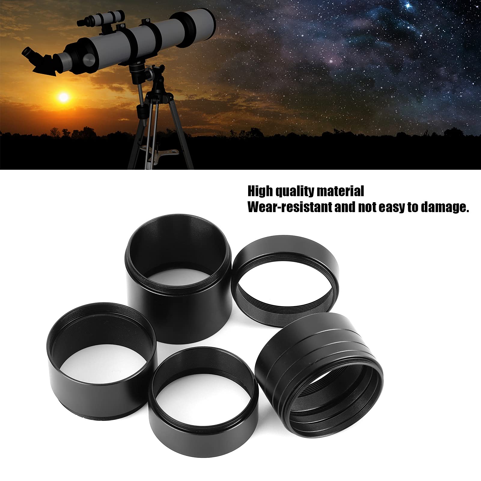 Lens Adapter Ring Extension Tube Kit,Camera Tube Telescope Covers,Variable Tube Microscope Lens M42 Extension Tubes Microscope A