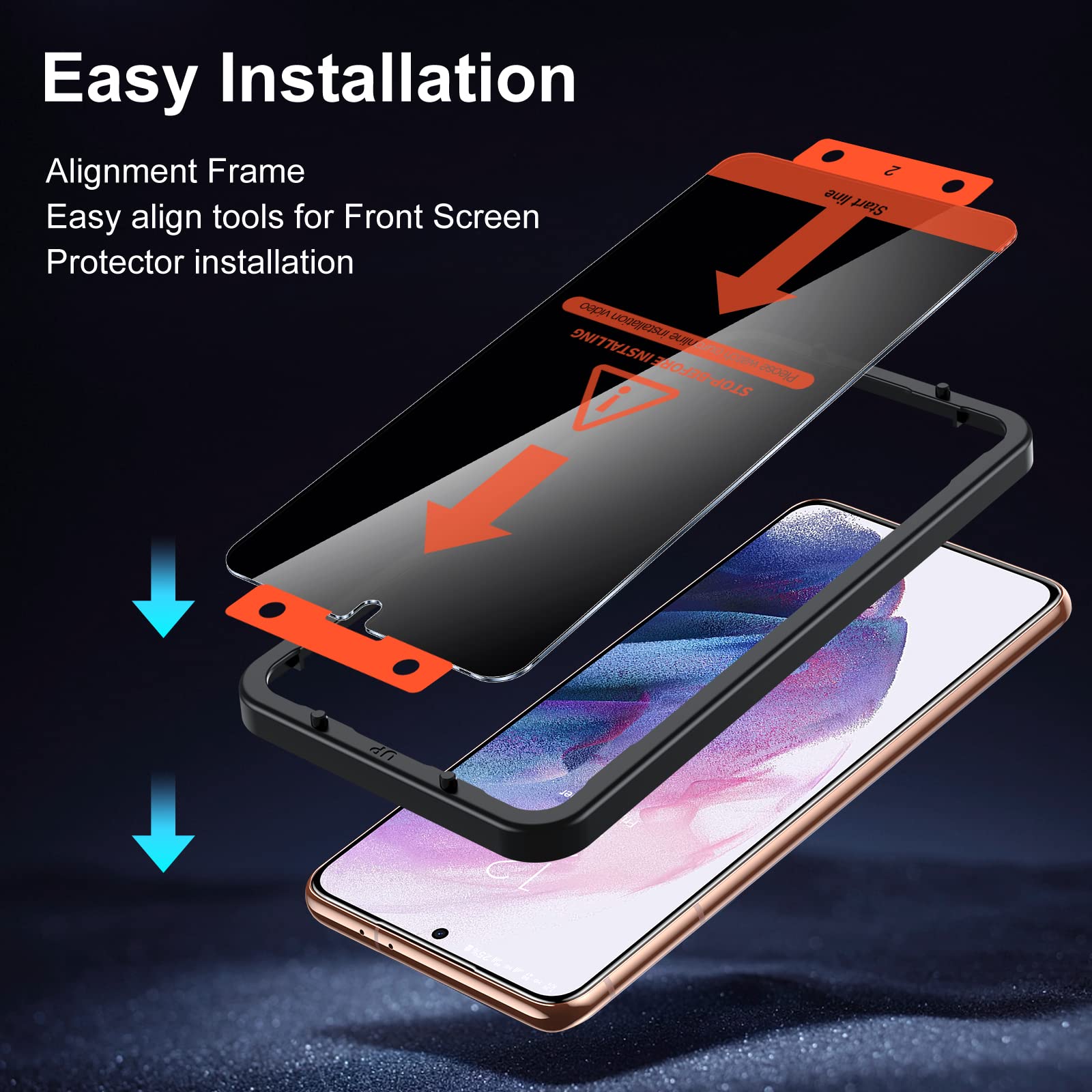 Uniqueme [2+2 Pack Compatible With Samsung Galaxy S21 Plus 6.7 Inch Privacy Screen Protector And Camera Lens Protector?Support F