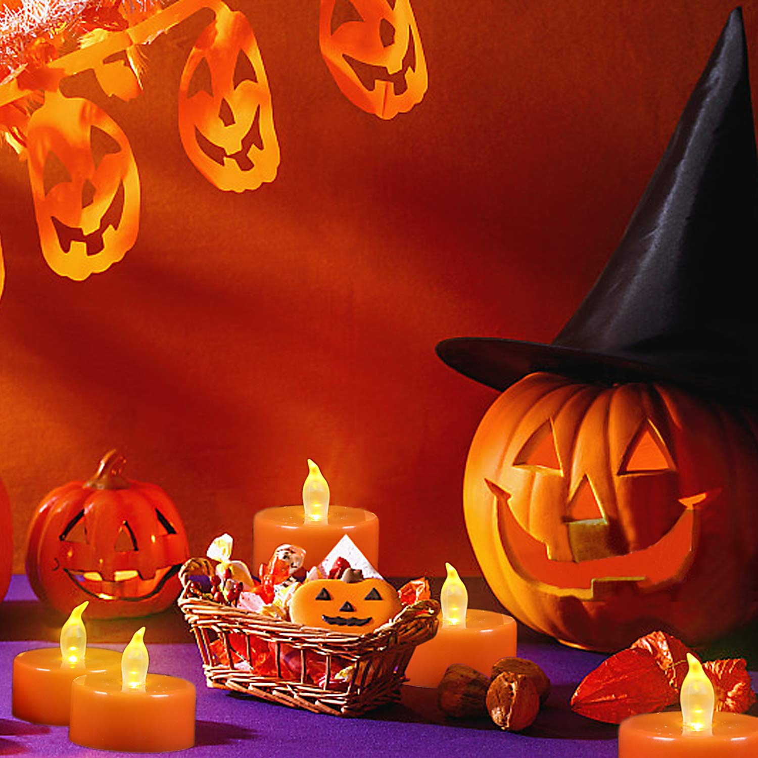 Tappovaly Battery Operated Led Tea Lights:24 Pack Flameless Votive Candles Lamp Realistic And Bright Flickering Long Lasting 150