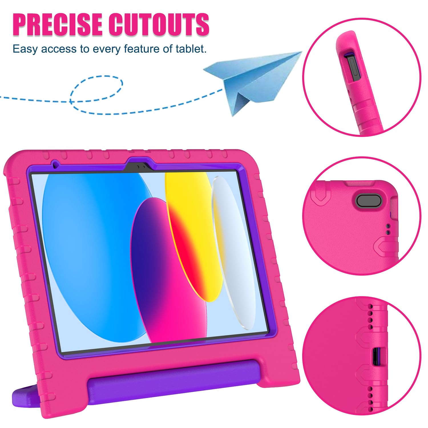 Avawo Case For Ipad 10Th Generation Case Kids 10.9 Inch 2022 Case, Durable Shockproof Lightweight Protective Handle Stand 2022 1