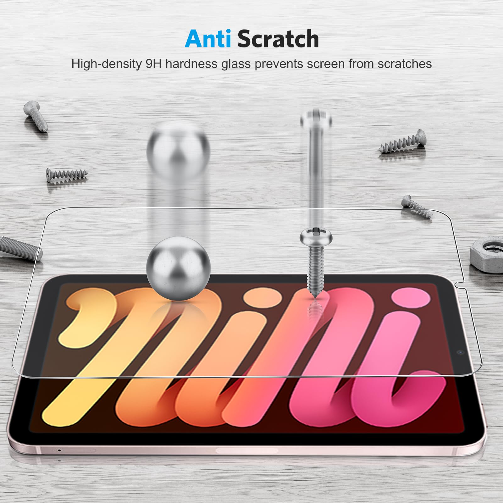 Omoton [3 Pack] Screen Protector For Ipad Mini 6 (6Th Generation, 8.3 Inch)   Tempered Glass For Ipad Mini 6Th Generation 2021,
