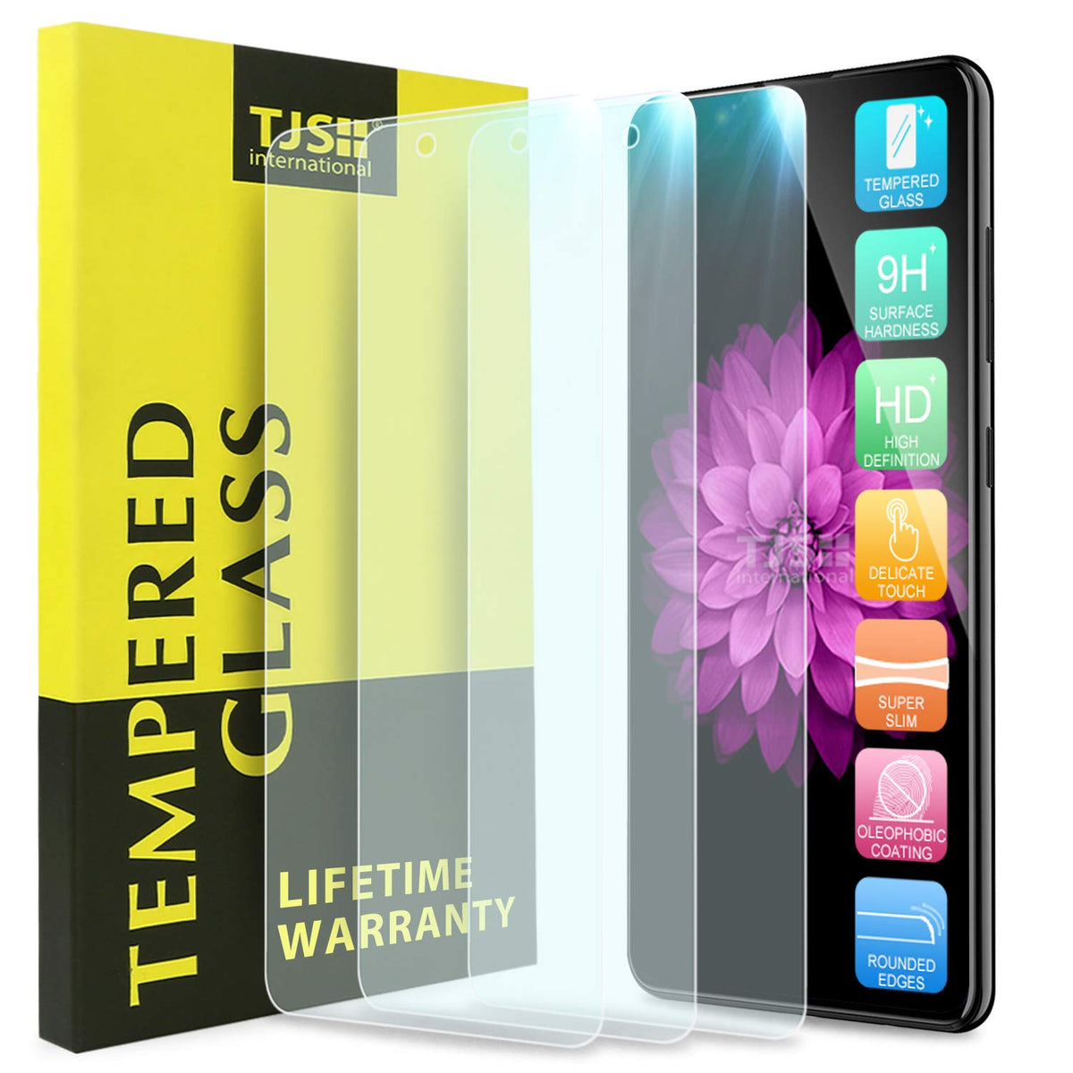 Tjs [3 Pack] Screen Protector Compatible With Lg K51/Lg Q51/Lg Reflect [Screen Coverage][Tempered Glass] Case Friendly Screen Pr