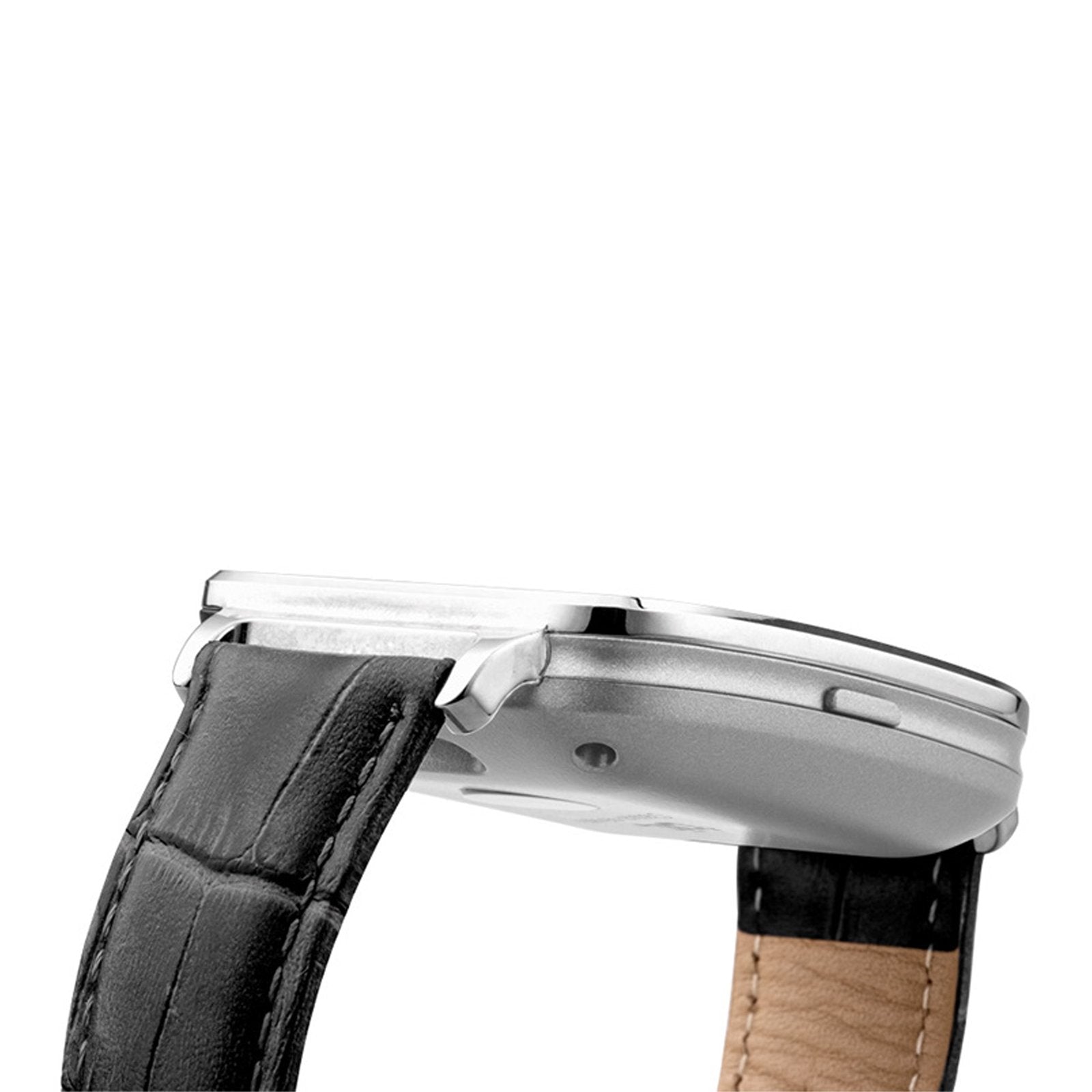 Beantech Silver Engage Plus Smartwatch For Ios And Android With 8Gb Of Music Storage And Leather Strap, Light Silver