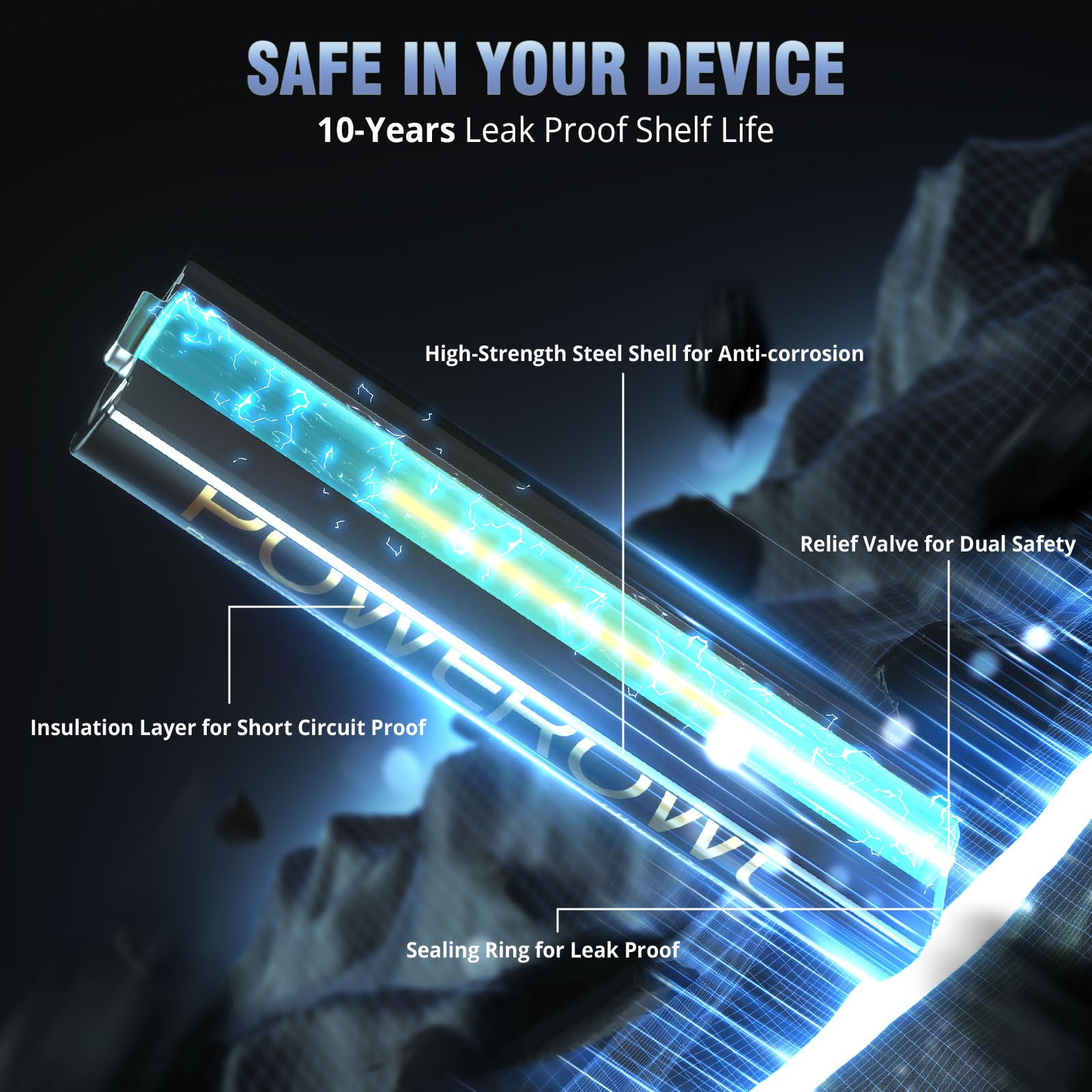 Powerowl High Capacity Alkaline Aa Batteries 48 Pack, 1.5V Long Lasting Double A Battery, 10 Year Shelf Life