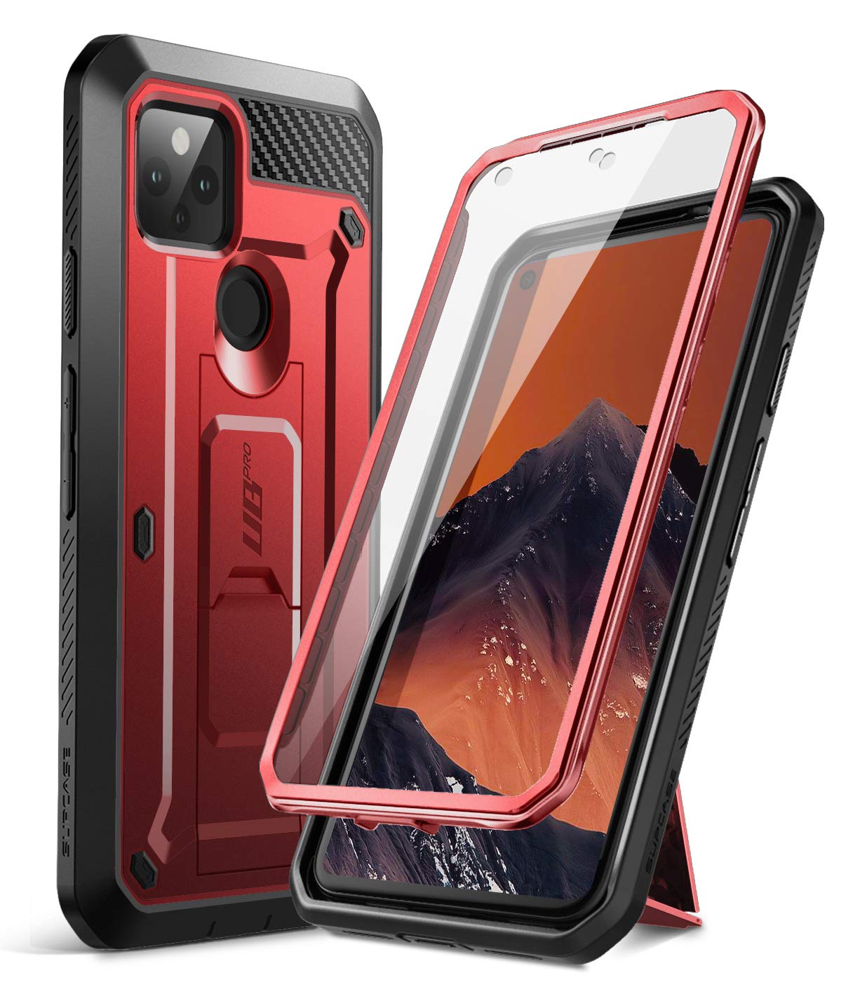 Supcase Unicorn Beetle Pro Series Case For Google Pixel 5 (2020 Release), Full Body Rugged Holster Case With Built In Screen Pro