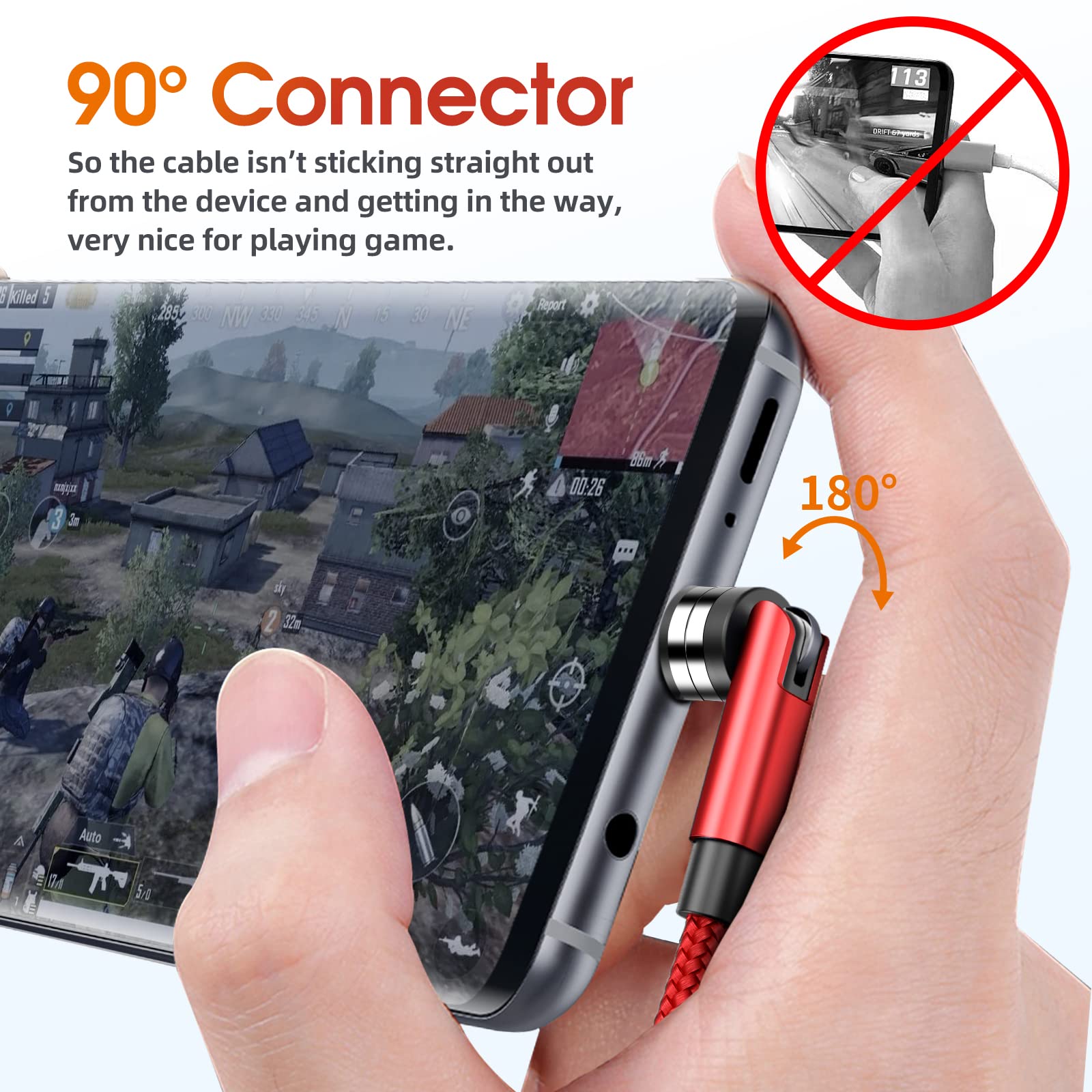 Magnetic Charging Cable, 540 Rotating Magnetic Phone Charger [6-Pack, 3Ft/3Ft/3Ft/6Ft/6Ft/10Ft] 3 In 1 Magnetic Charger Cable Ny