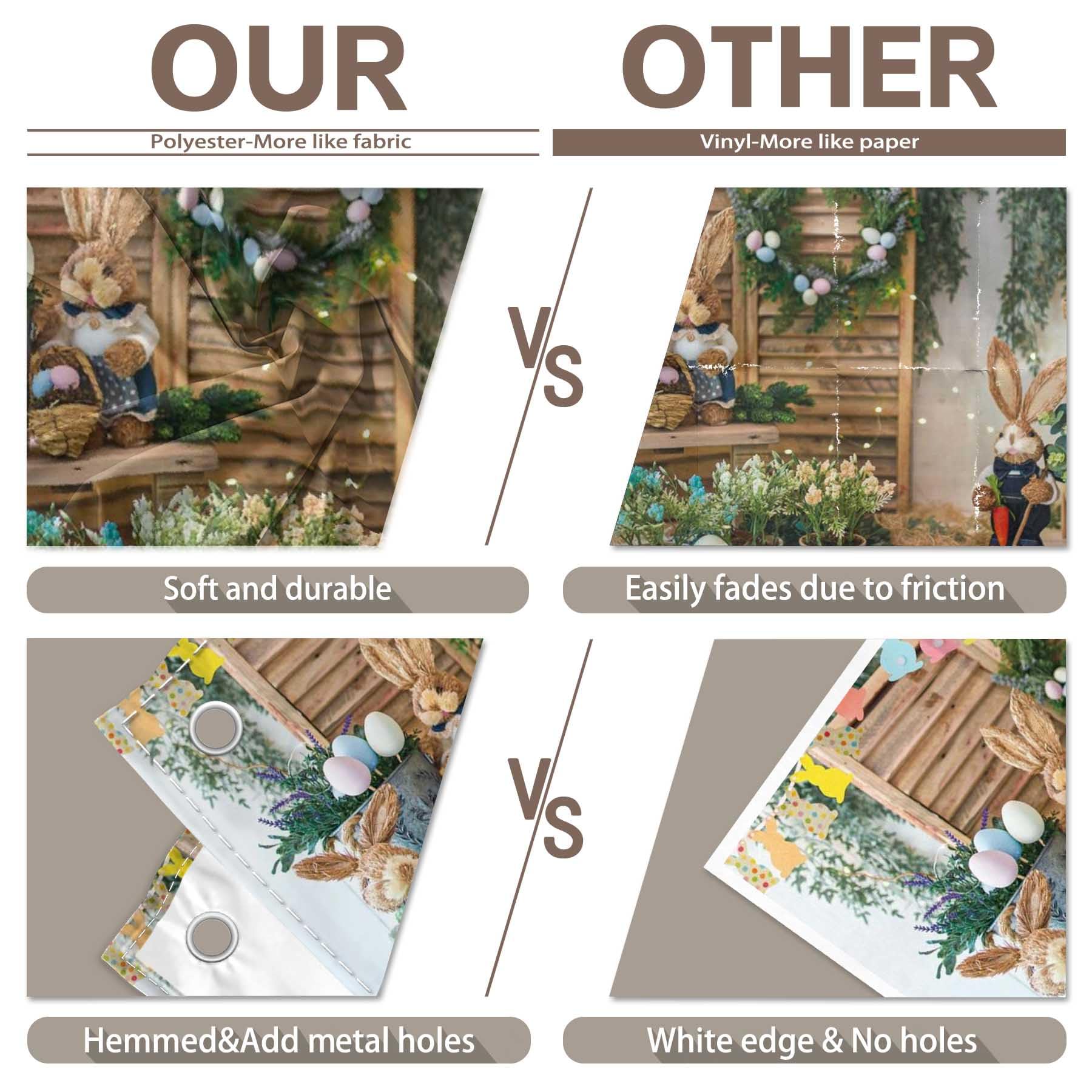 Swepuck 7X5Ft Spring Easter Photography Backdrop Garden Bunny Colorful Eggs Flower Stand Background Rabbit Flag Baby Kids Portra