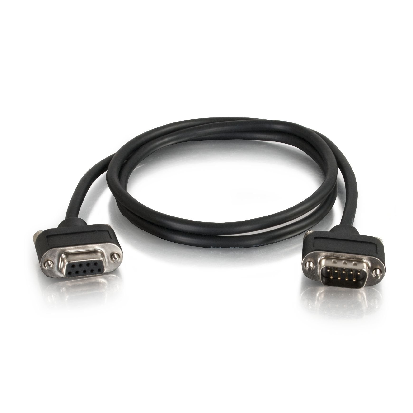 C2G 52185 Serial Rs232 Db9 Null Modem Cable With Low Profile Connectors M/F, In Wall Cmg Rated, Black (10 Feet, 3.04 Meters)