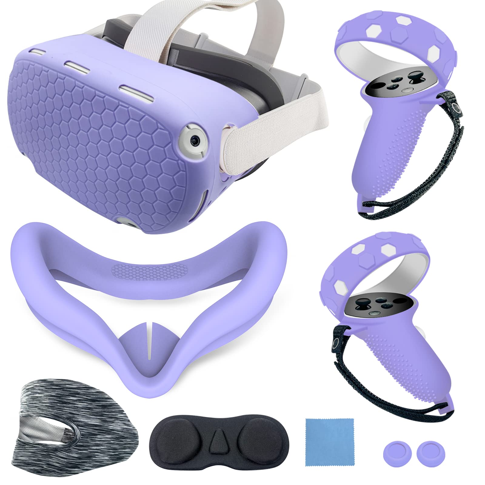 JYMEGOVR for Oculus Quest 2 Silicone Cover, Protective Cover Accessories for Meta VR, Multi Colors Soft Shell Skin, Controller G