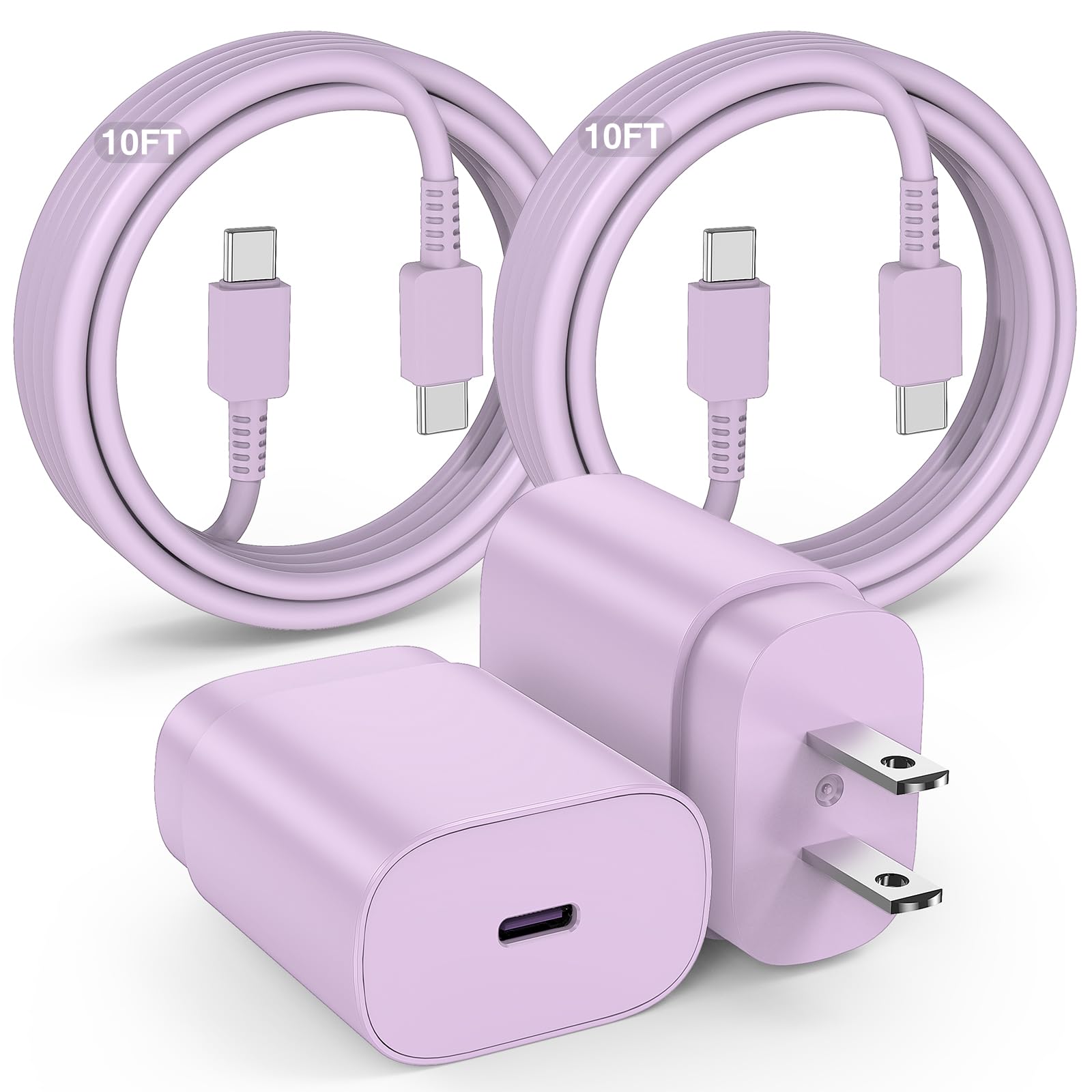 For Samsung Galaxy Super Fast Charging Cord Type C Charger, 25W Android Phone Charger Block &10Ft Usbc To Usb C Cable For Galaxy