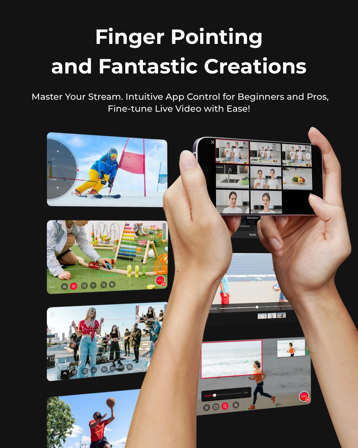 Obsbot Tail Air Ndi Streaming Camera 4K, Ai Tracking Ptz Camera With Intelligent App, Gesture Control, Hdmi/Usb C/Wireless Webca