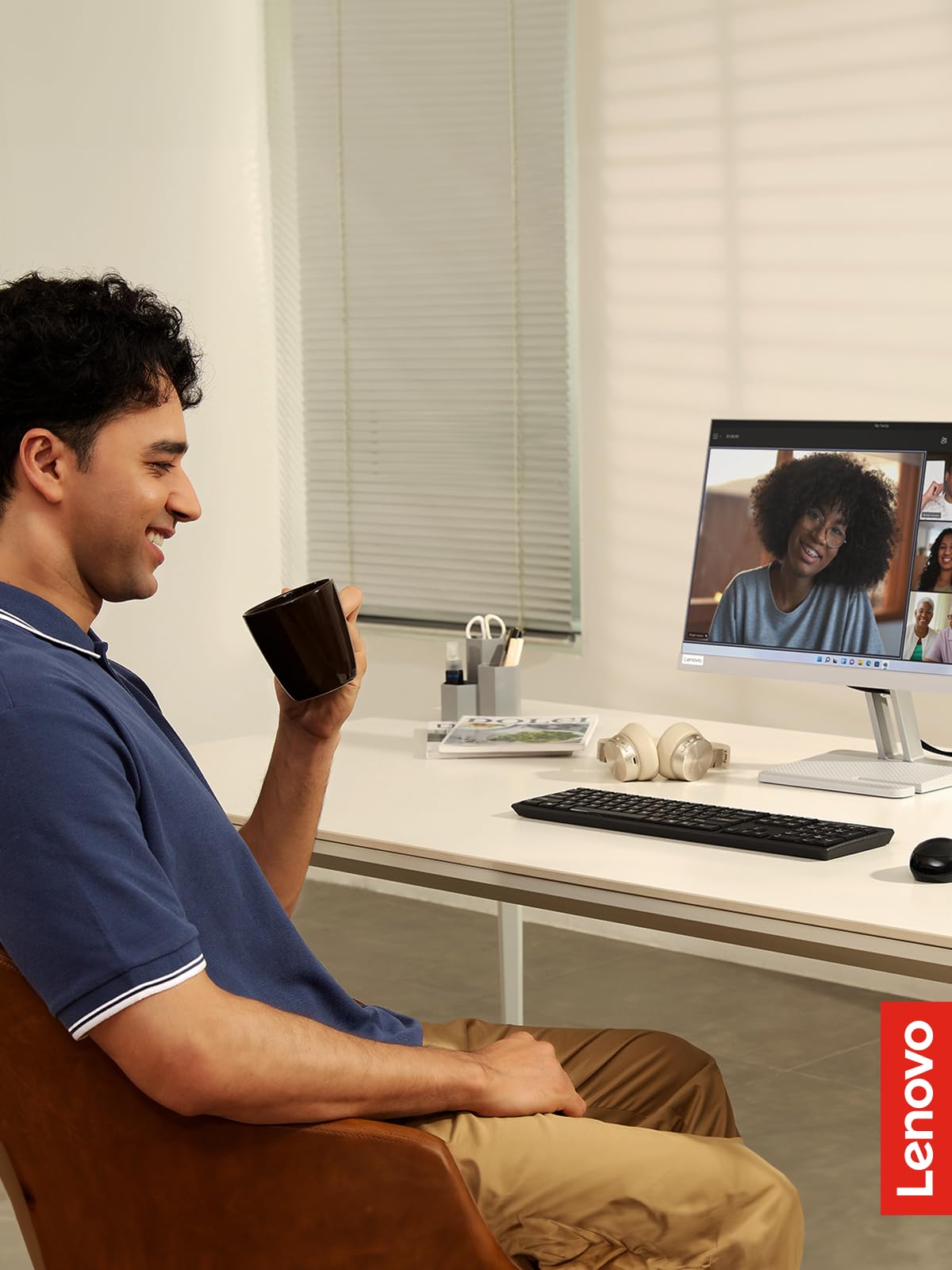 Lenovo - Wireless Compact Keyboard- 100 Cordless Keyboard For Pc, Laptop With Windows - Cordless Connection - Silent Key Clicks,