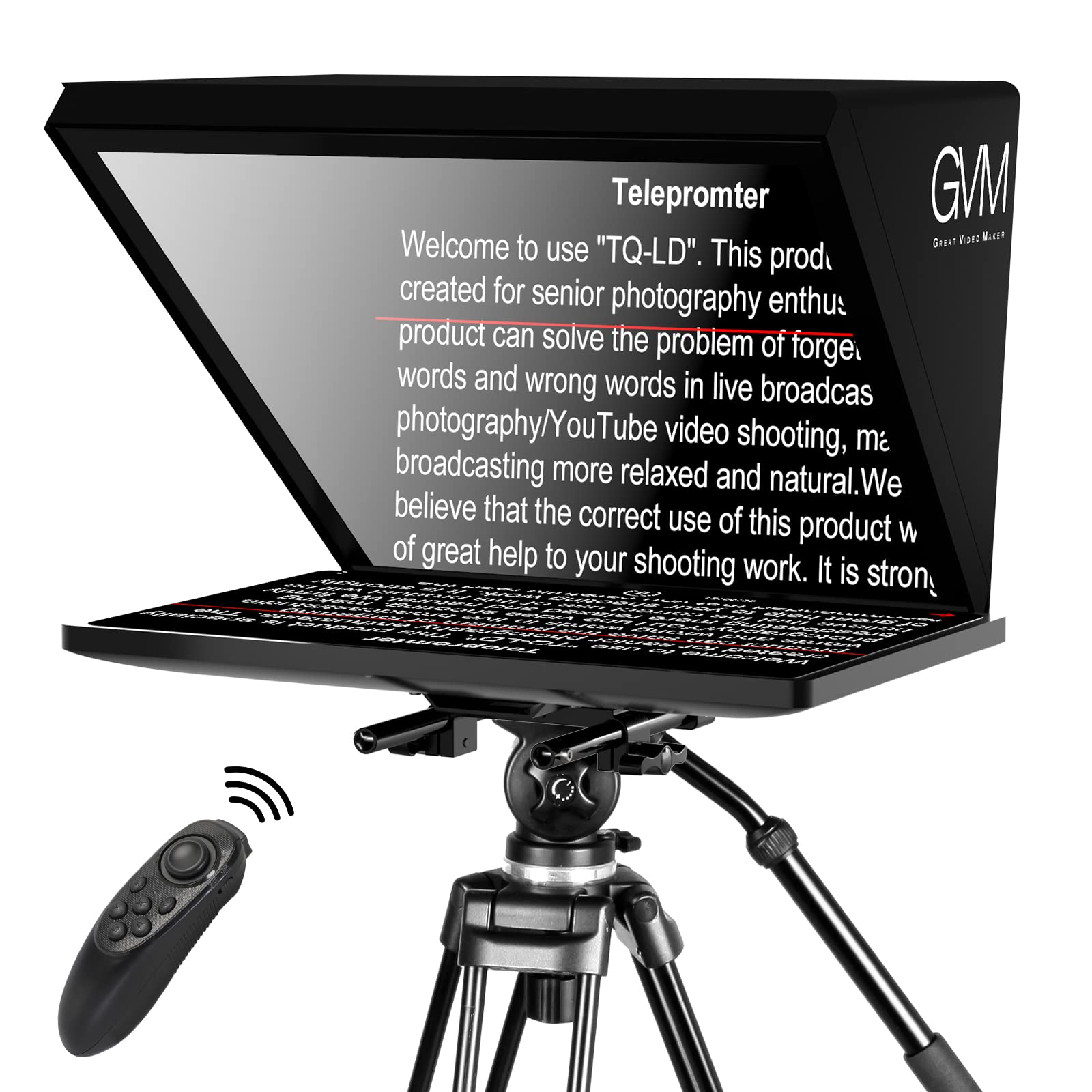 Gvm Teleprompters For Digital Cameras/Camcorders Portable 18.5'' Teleprompter Kit With Remote Control & App,Solid Aluminum Const