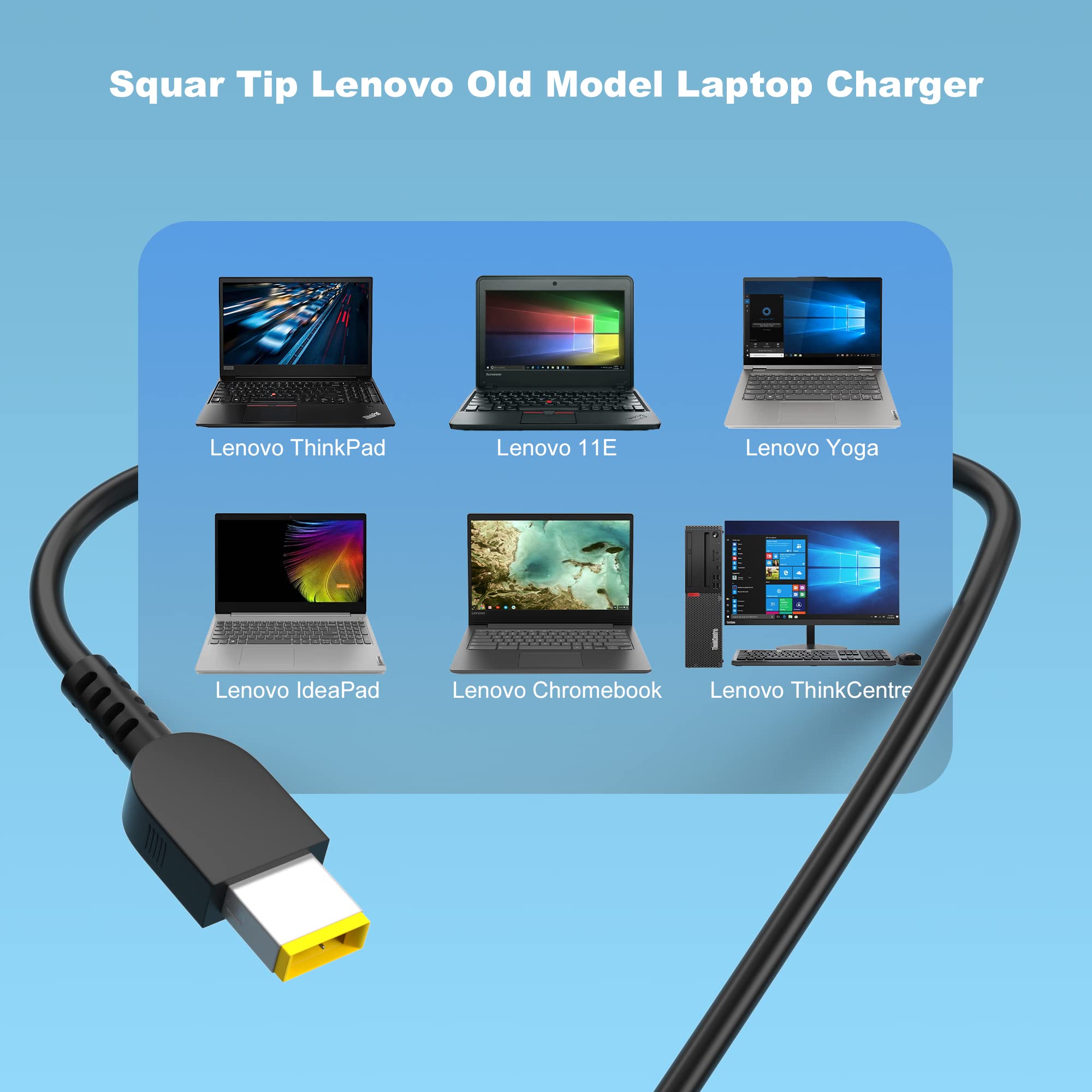 65W Lenovo Laptop Charger For Lenovo Thinkpad T460 T470 T470S T460S L470 L460 L440 T450 T440 E570 E560 E550 Thinkpad 11E, Yoga 11E, G50 G50 45 G50 70 G50 80 Z50 Z50 70 Z50 75 Ac Adapter Power Cord