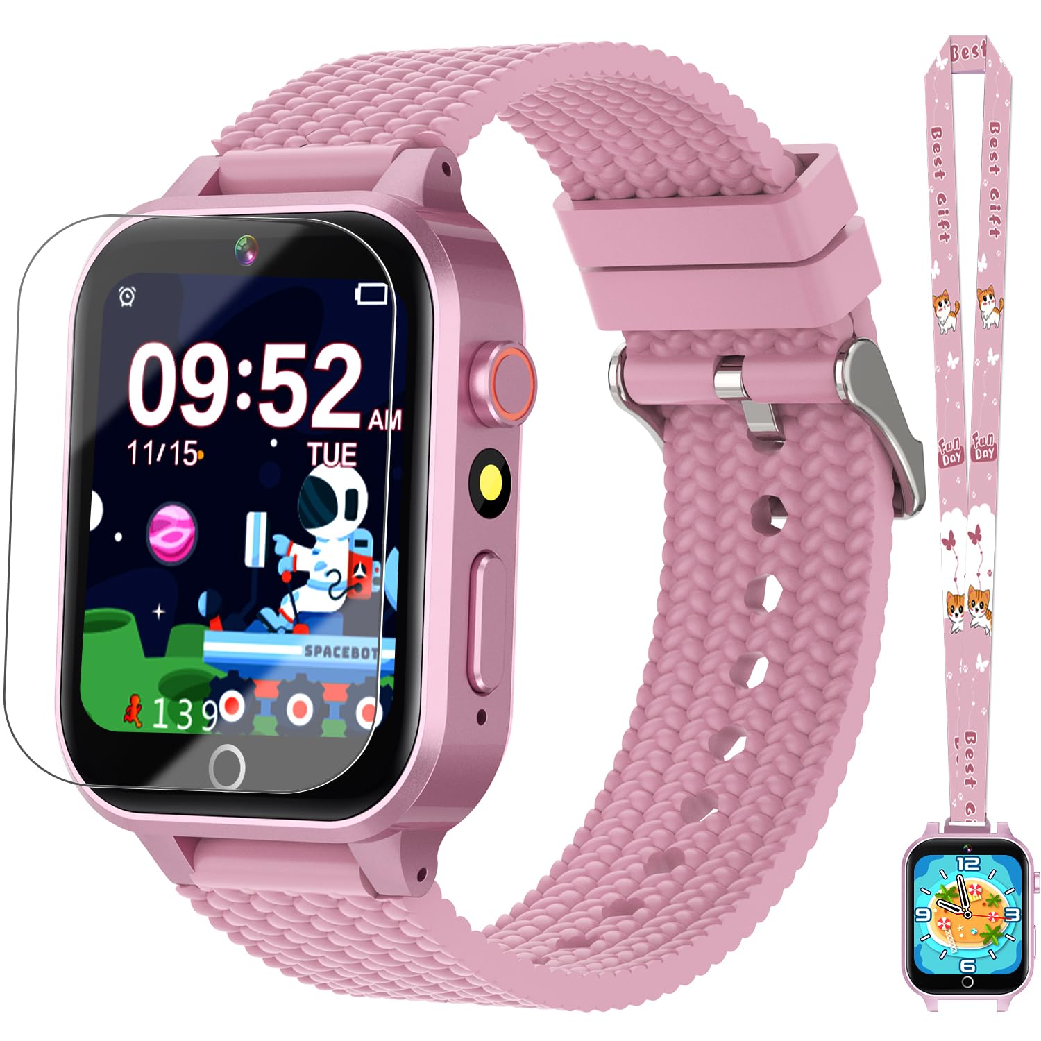 Kids Smart Watch For Girls Age 5-12, Kids Watch With 26 Games, Camera Music Player Pedometer Habit Tracking Hd Touchscreen Flash
