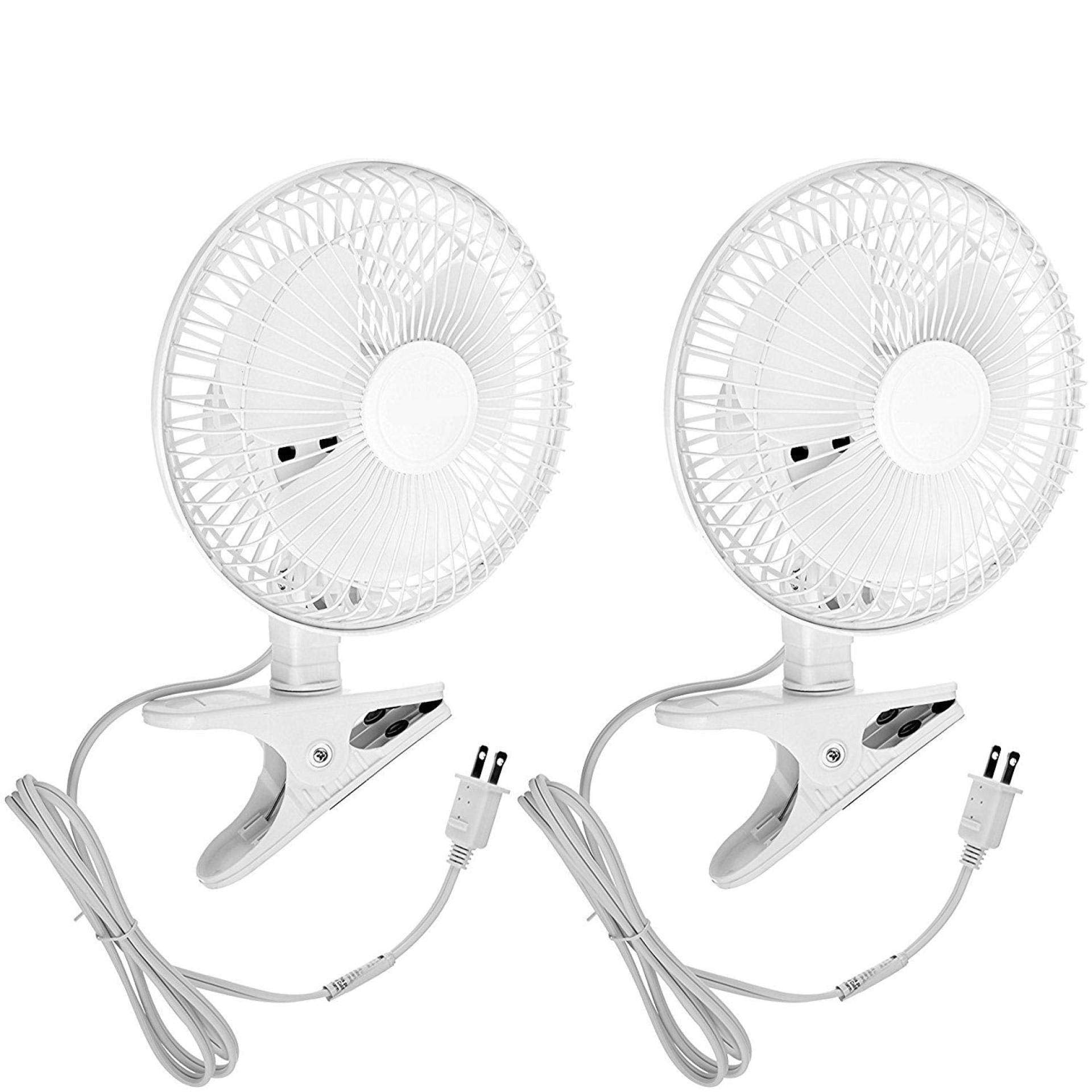 Joey'Z 6 Inch   2 Speed   Adjustable Tilt, Whisper Quiet Operation Clip On Fan With 5.5 Foot Cord And Steel Safety Grill (2, 6''