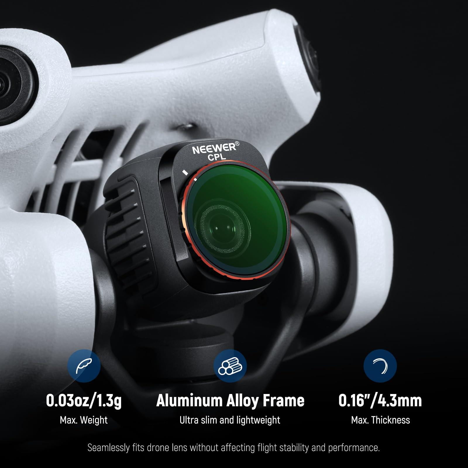 Neewer Snap On Nd&Cpl Filter Set Compatible With Dji Mini 4 Pro, 6 Pack Cpl Filter And Neutral Density Filters Nd8 Nd16 Nd32 Nd6