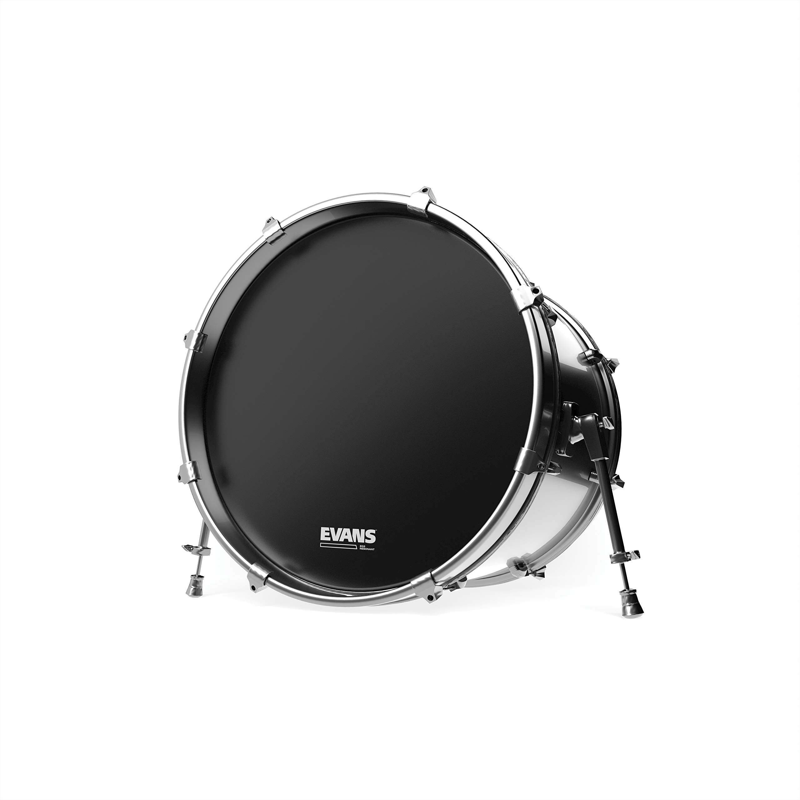 Evans Heads Bd20Rb Np 20 Inch Eq3 Resonant Bass Drum Heads   Black Chrome