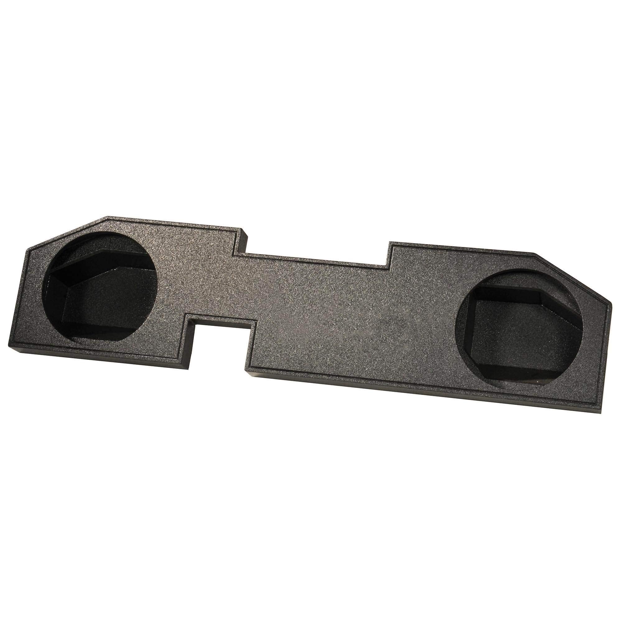 Q Power Dual 10" Sealed Subwoofer Box Enclosure Custom Fit Dodge Ram Quad Cab '02-15 MDF Gray
