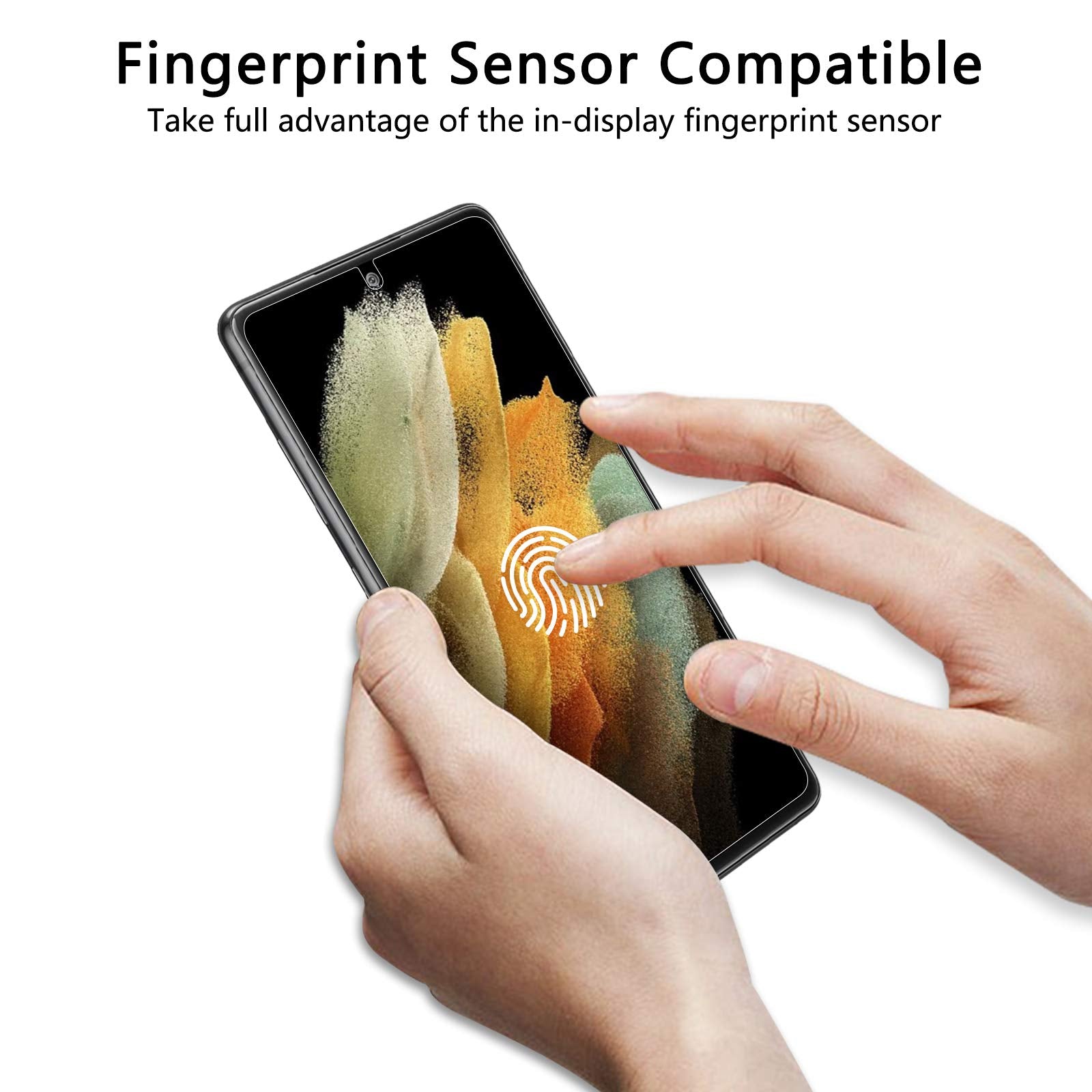 Lywhl [2+2 Pack For Samsung Galaxy S21 Ultra Privacy Screen Protector [Support Fingerprint Id] Anti Spy Full Adhesive Flexible Film + Camera Lens Glass Protector For Galaxy S21 Ultra 6.8� 5G 2021