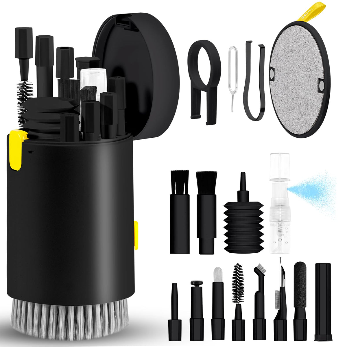Computer Keyboard Cleaner Kit, Laptop Screen Cleaning Spray For Iphone Airpods Cell Phone Macbook Ipad Pro, 20-In-1 Electronic C