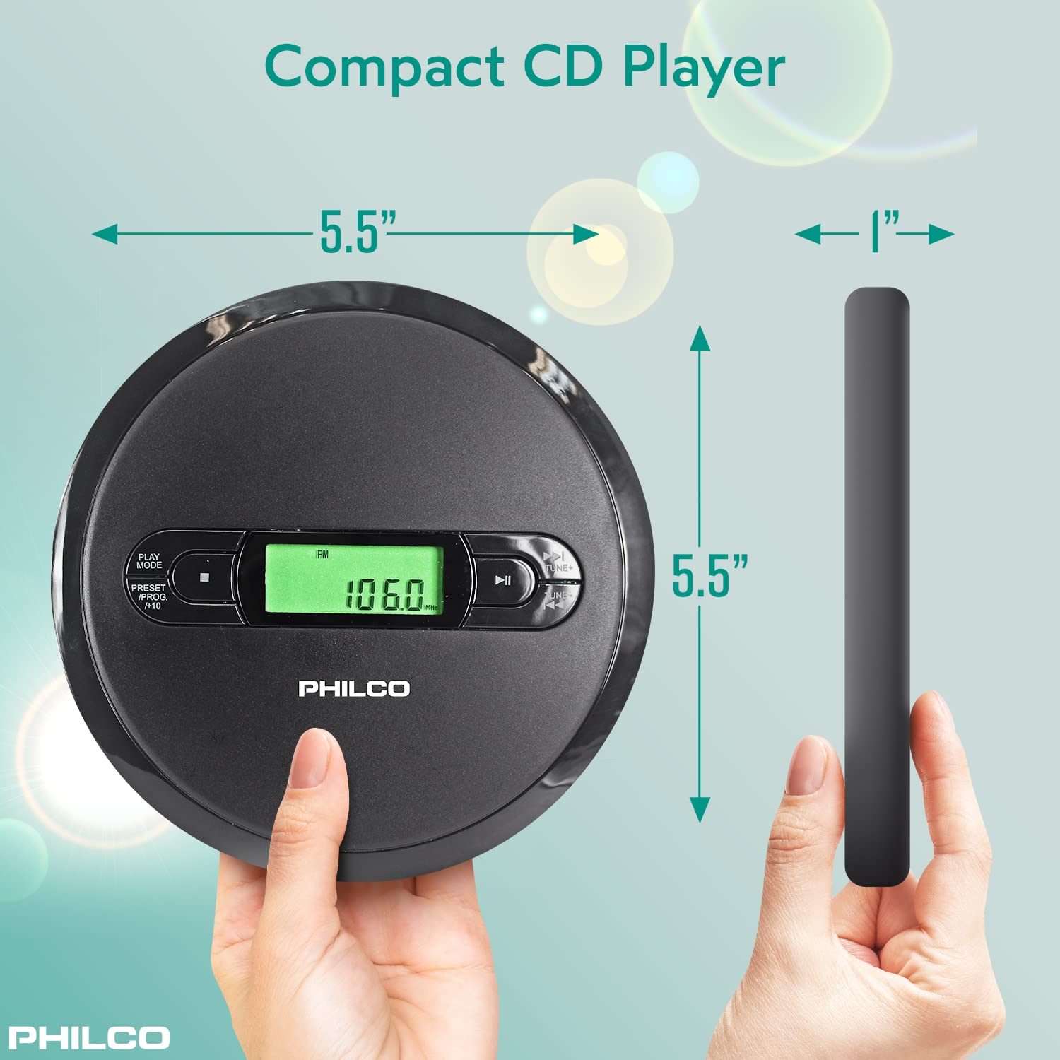 Philco Personal Cd Player With Mp3 Playback, Fm Radio & 60 Second Anti Shock
