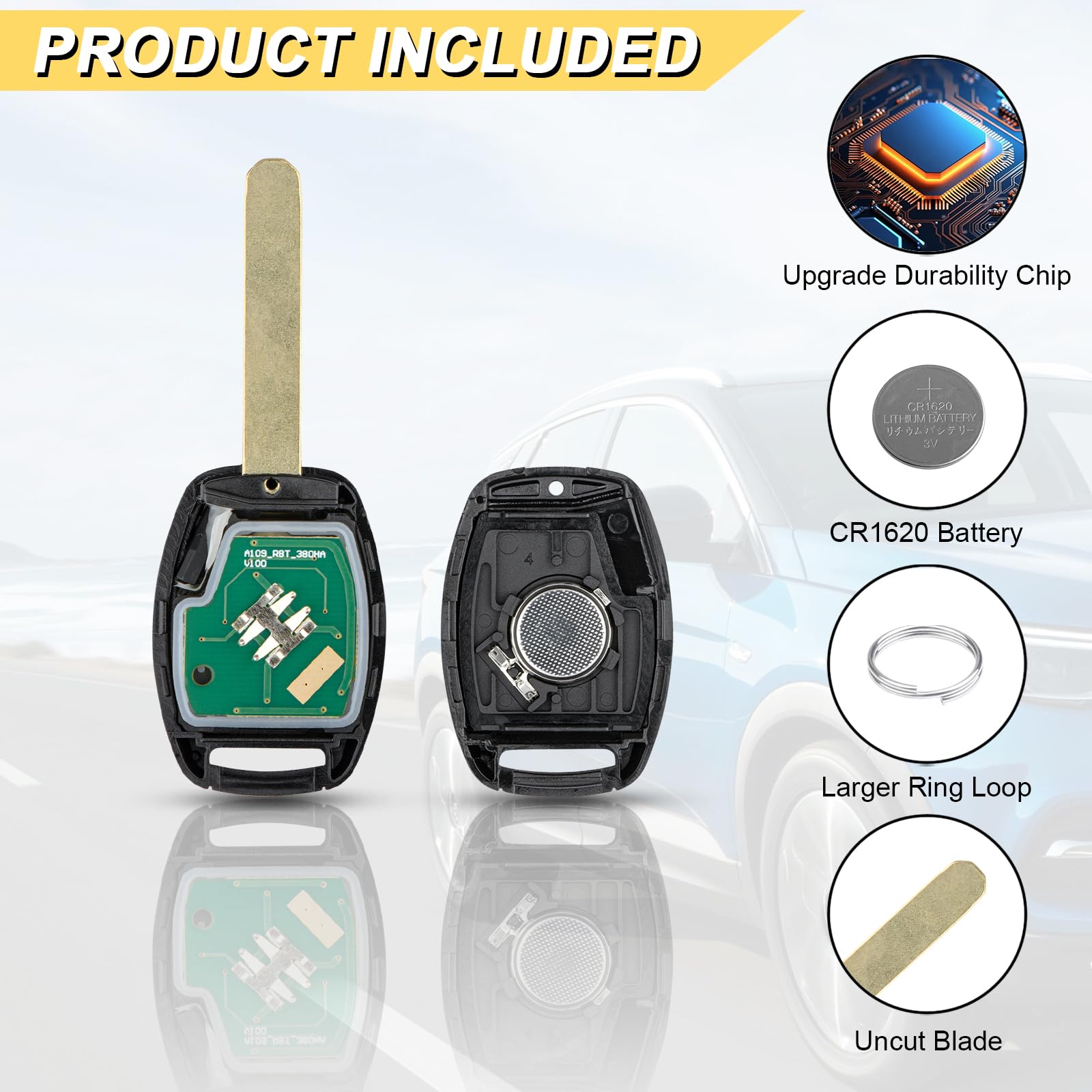 Vurkcy Key Fob Replacement For 2005 2006 2007 2008 Honda Pilot Car Keyless Entry Remote Control, Cwtwb1U545, 3 Buttons