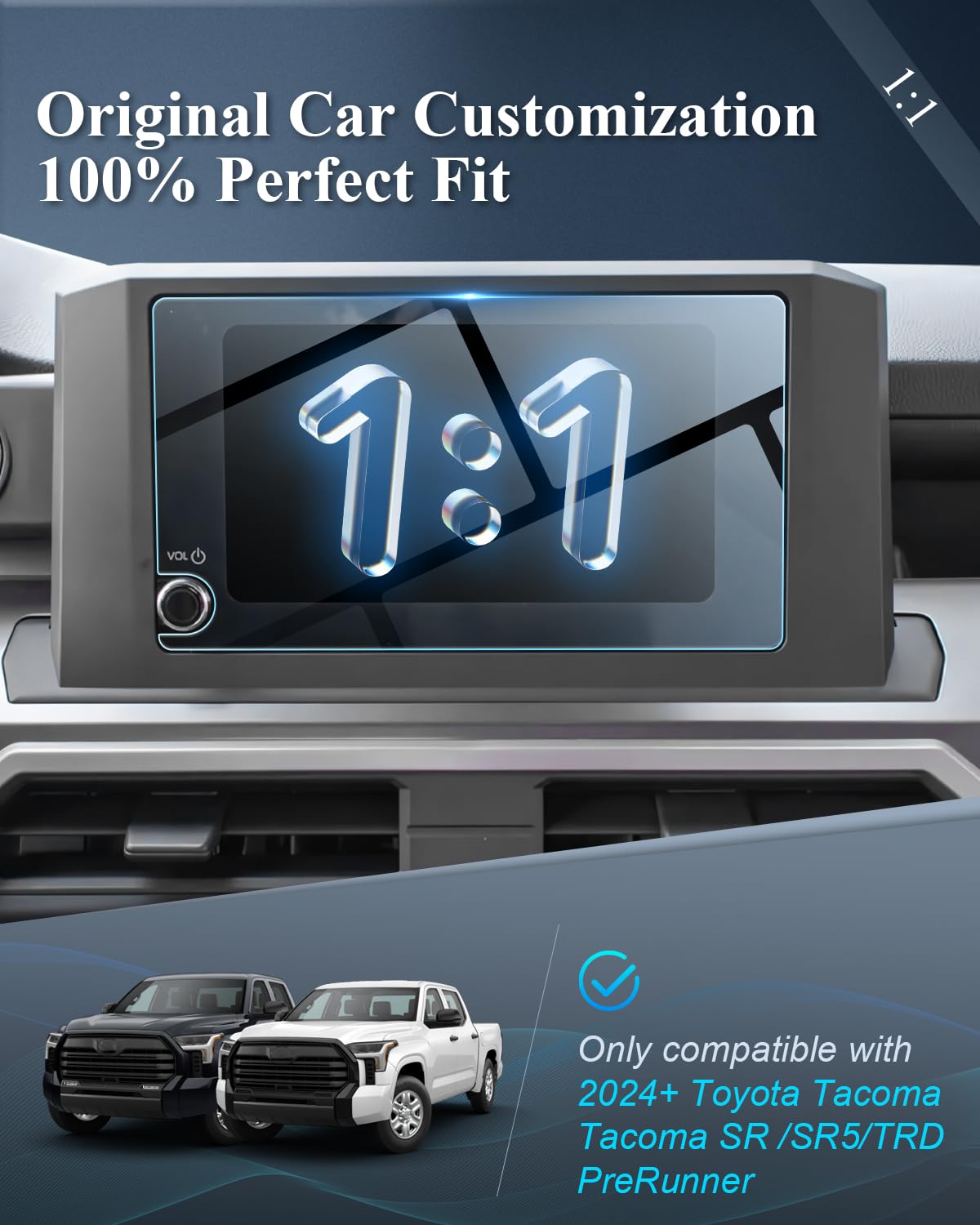 Bibibo For 2024 2025 Toyota Tacoma Accessories Screen Protector For 2024 2025 Toyota Tacoma Sr /Sr5/Trd Prerunner 8 Inch Display Toyota Tacoma 2024 Tempered Glass Protective Film Anti Scratch Anti Glare Hd Clear Toyota Tacoma 2024