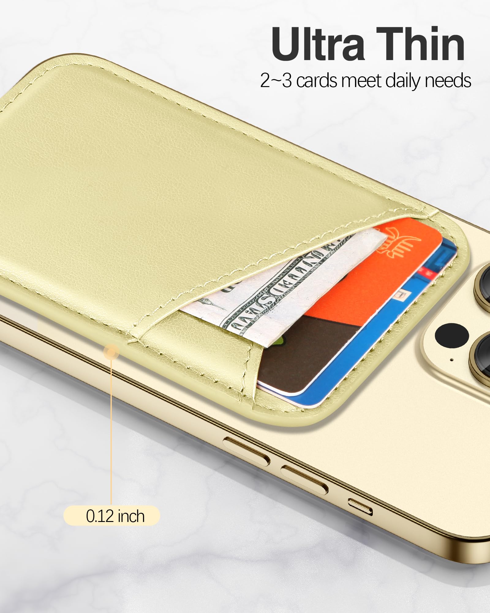 Miroddi For Magsafe Wallet, Magnetic Wallet Card Holder For Iphone 16/15/14/13/12 Series, 0.12'' Invisible Ultra Thin Magnetic P