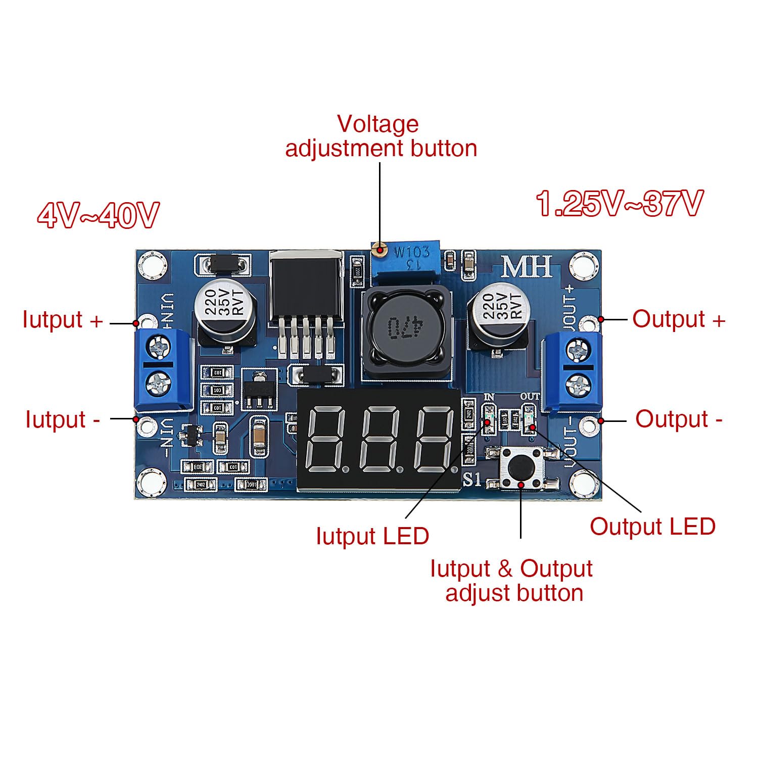 4 Pieces Adjustable Lm2596S Dc Dc Buck Converter Reduced Voltage Regulator Power Module 36V 24V 12V To 5V 2A Voltage Stabilizer