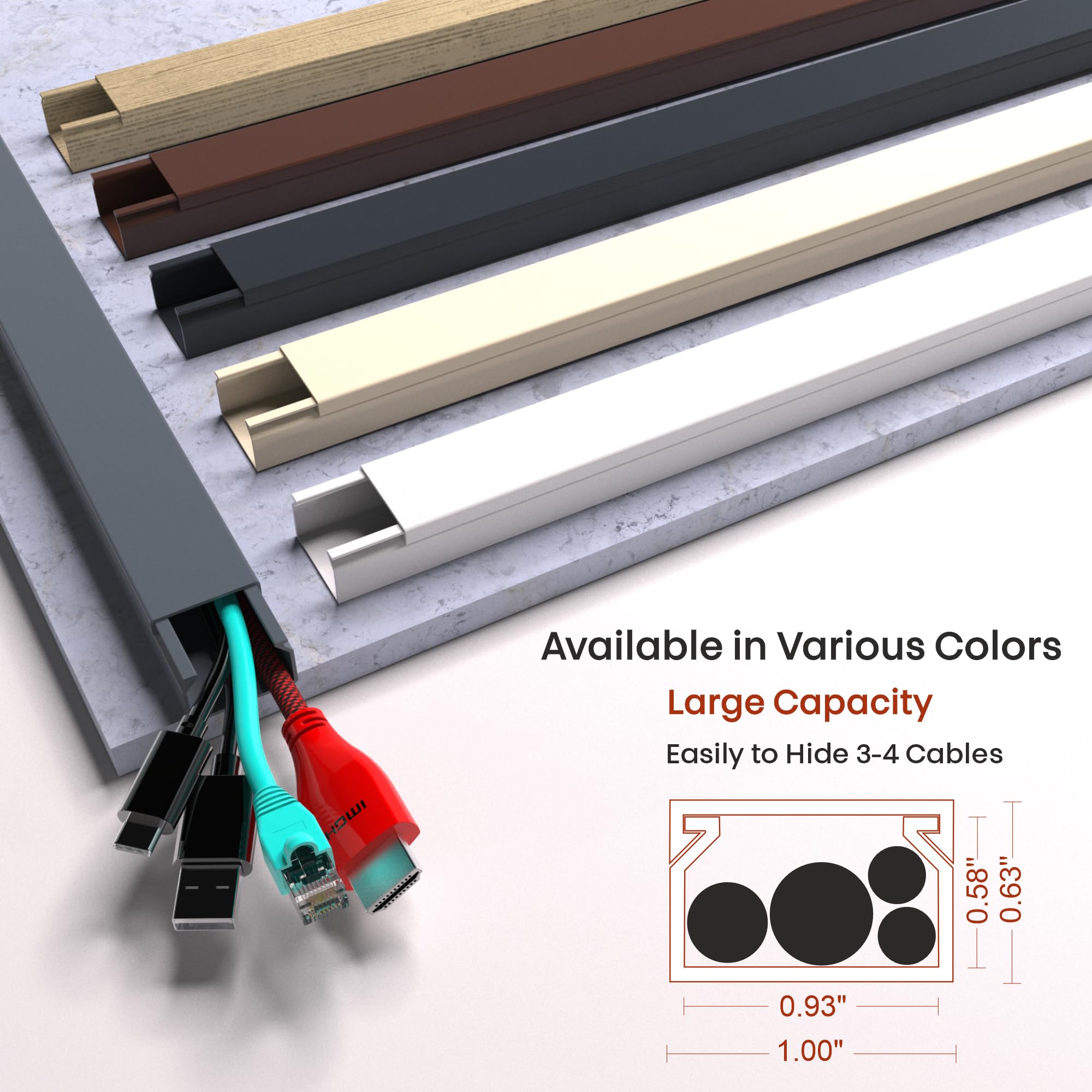 Grey Cable Cover Cord Hider   157In Wire Hider On Wall Mounted, Grey Cord Cover Kit For Wall Mounted Tv, Hide Wires Along Wall,