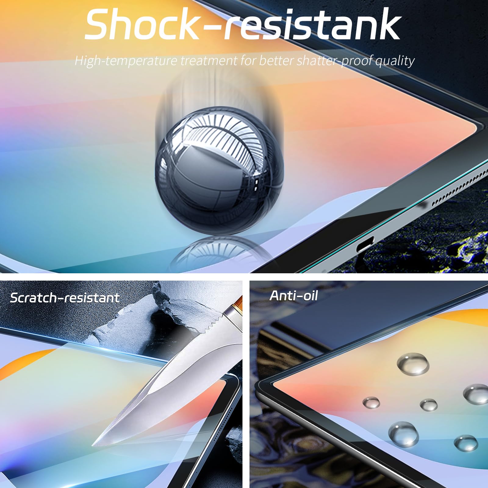 Zenrich (2 Pack) Anti Blue Light Screen Protector For Samsung Galaxy Tab S6 Lite 10.4'' 2024/2022/2020, 9H Hardness Tempered Gla