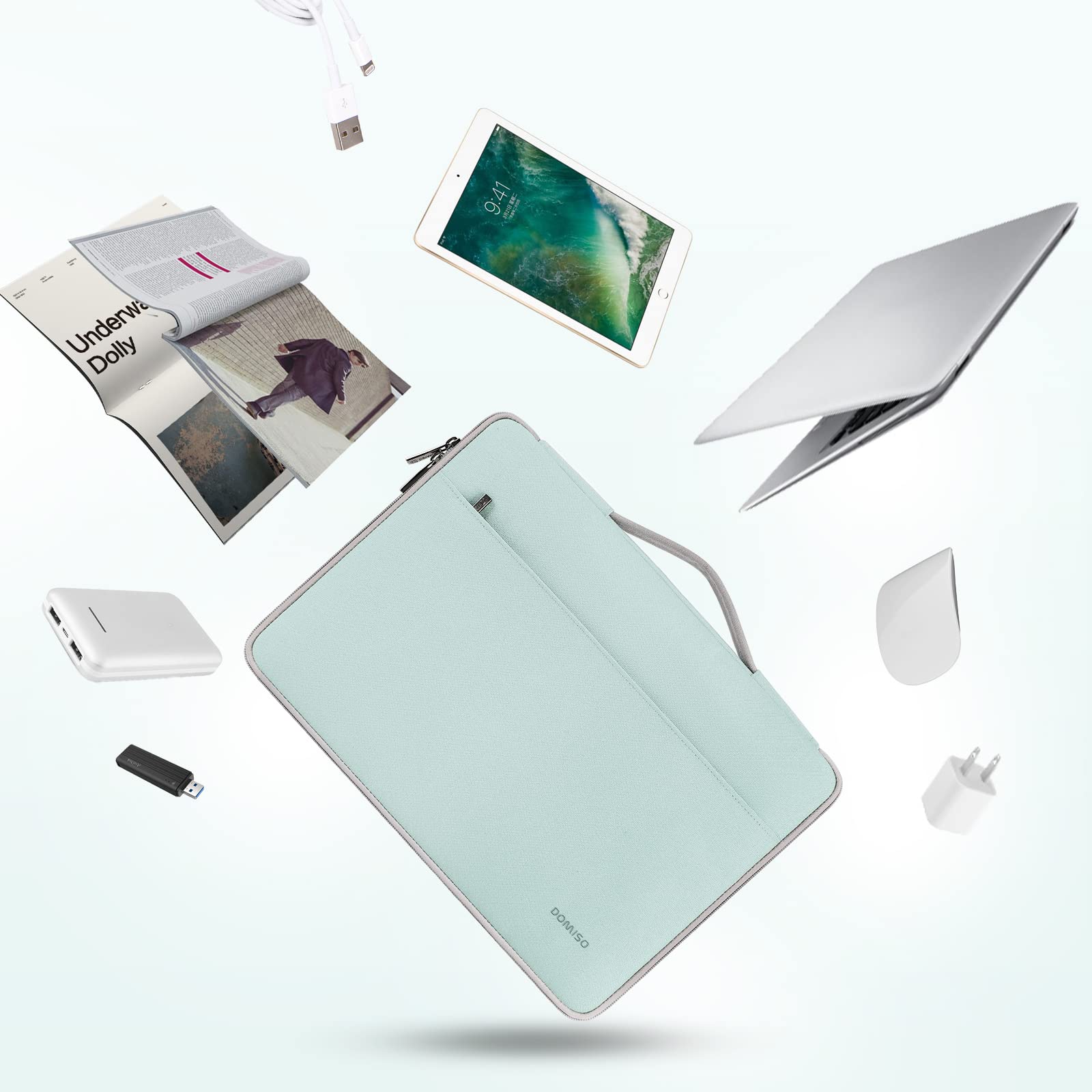 Domiso 10.1 Inch Tablet Case With Handle Water-Resistant Protective Carrying Bag For 10.5 10.9 Ipad Air / 10.2 Ipad / 10.5 11 Ip