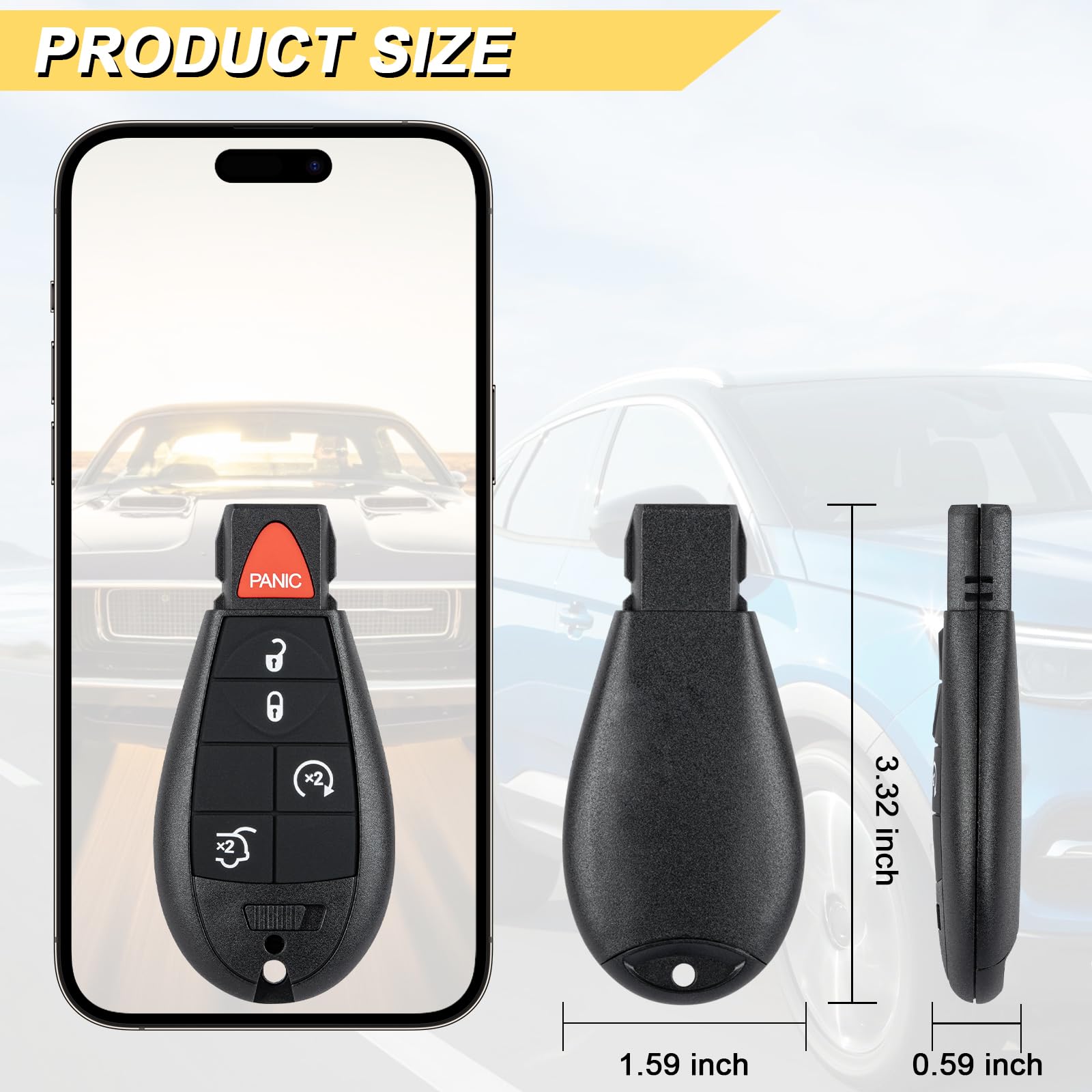 Vurkcy Key Fob Replacement For 2008-2013 Grand Cherokee/ 08-10 Commander Car Keyless Entry Remote Control, M3N5Wy783X Iyz-C01C,