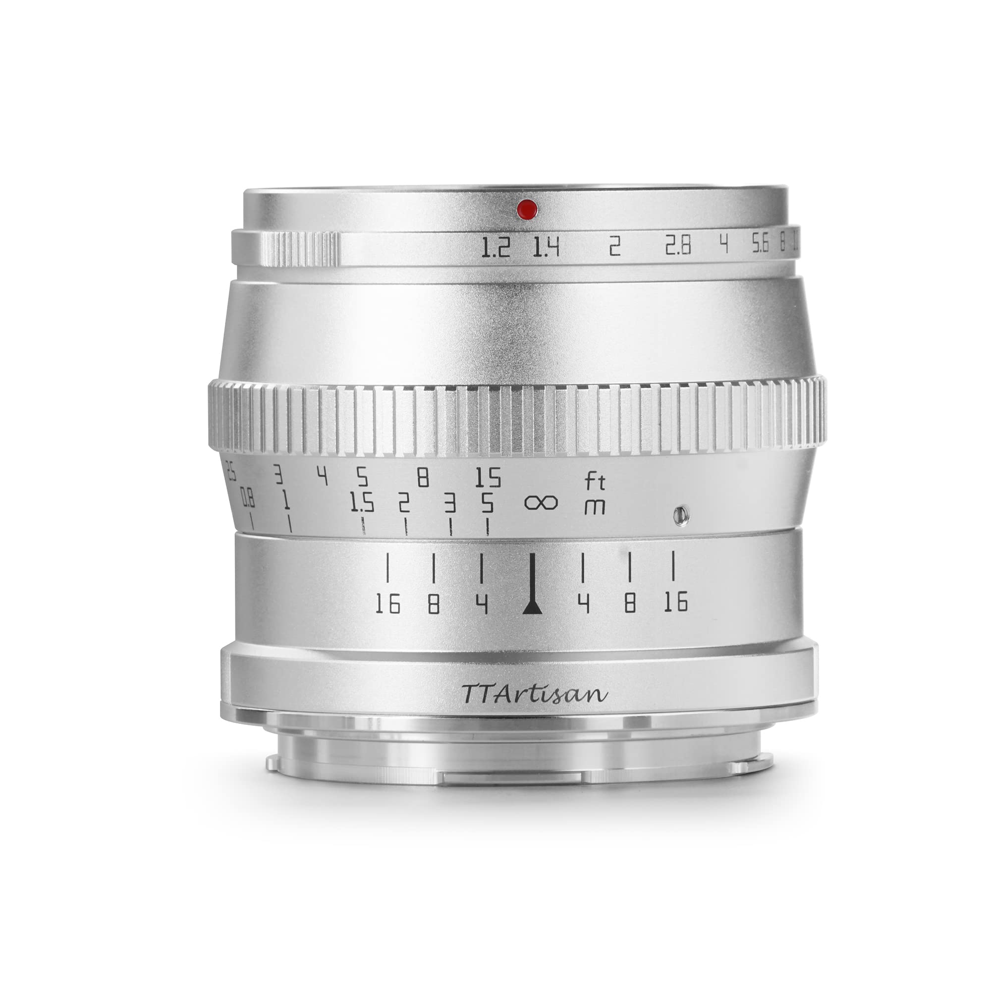 Ttartisan 50Mm F1.2 Aps C Manual Focus Lens Large Aperture Compatible With Leica T Tl Tl2 Cl Sigma Fp(Leica L Mount, Silver)